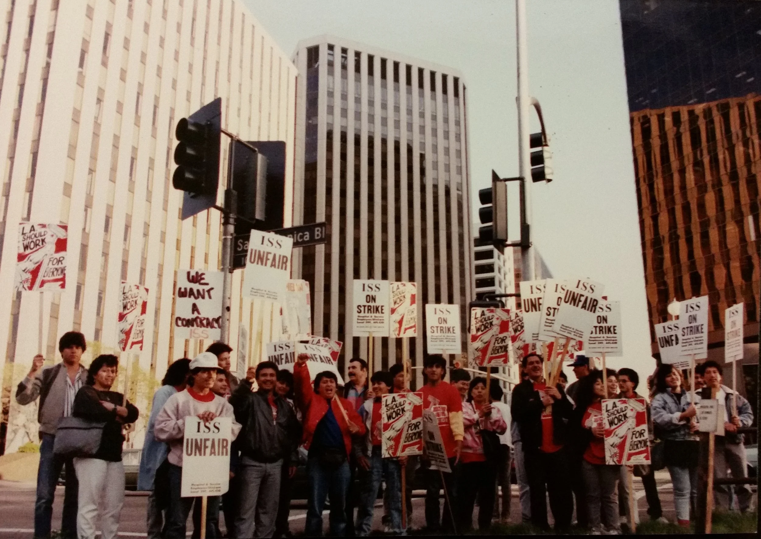 Justice for Janitors in Century City, ca. 1990