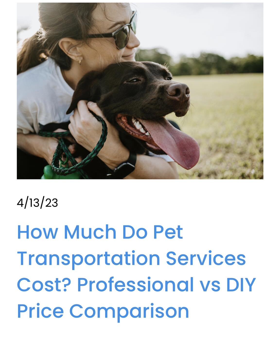 Wondering if you should hire a pet transport company or if you should make the trip yourself? Take a look at our blog post that analyzes the cost of each.

https://delifurry.com/pet-transport-blog/how-much-do-pet-transport-services-cost

#petsafety #