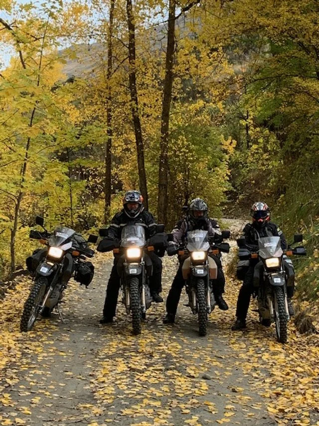 Group touring on adventure motorcycles with rideabikenz. DR650 adventure motorcycles