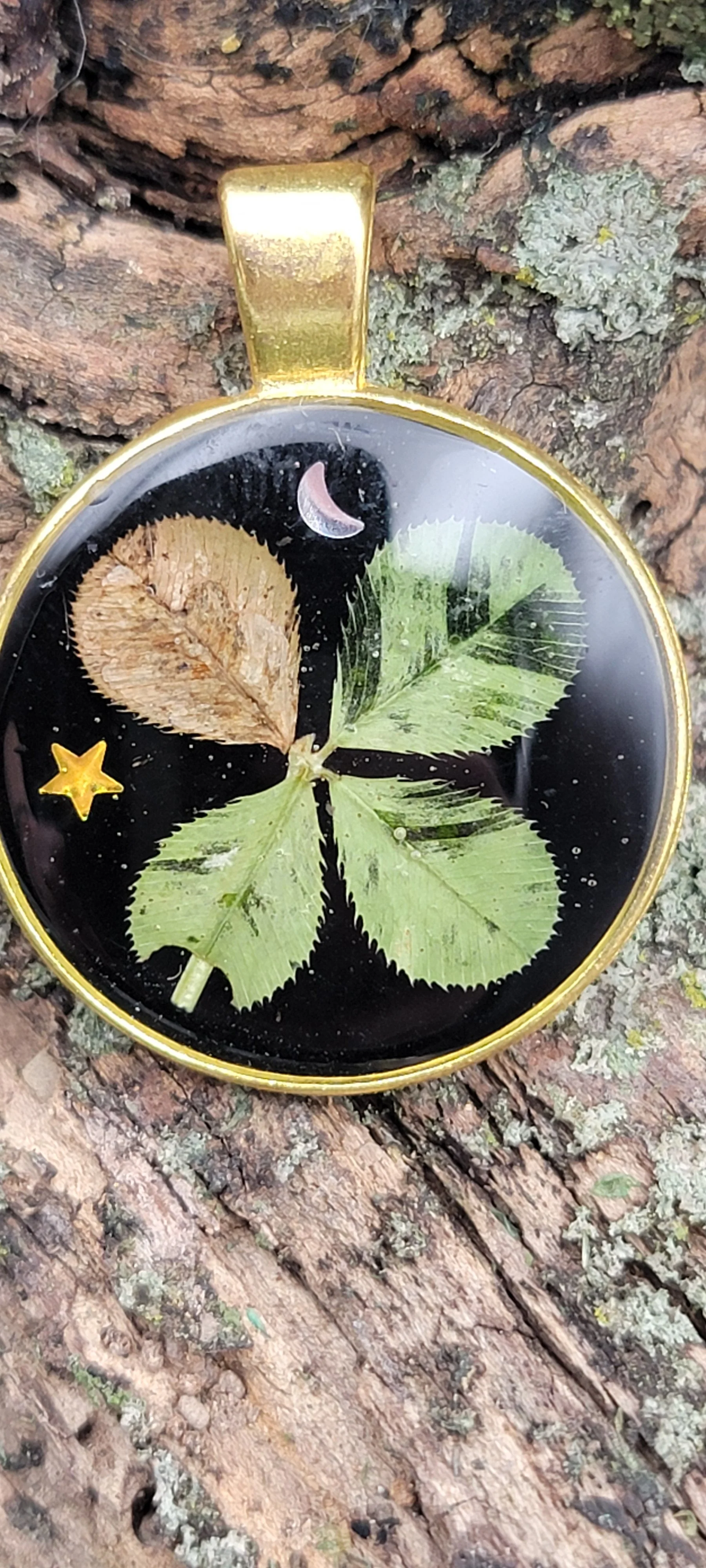 Lucky Gold Pendant w/ moon & star