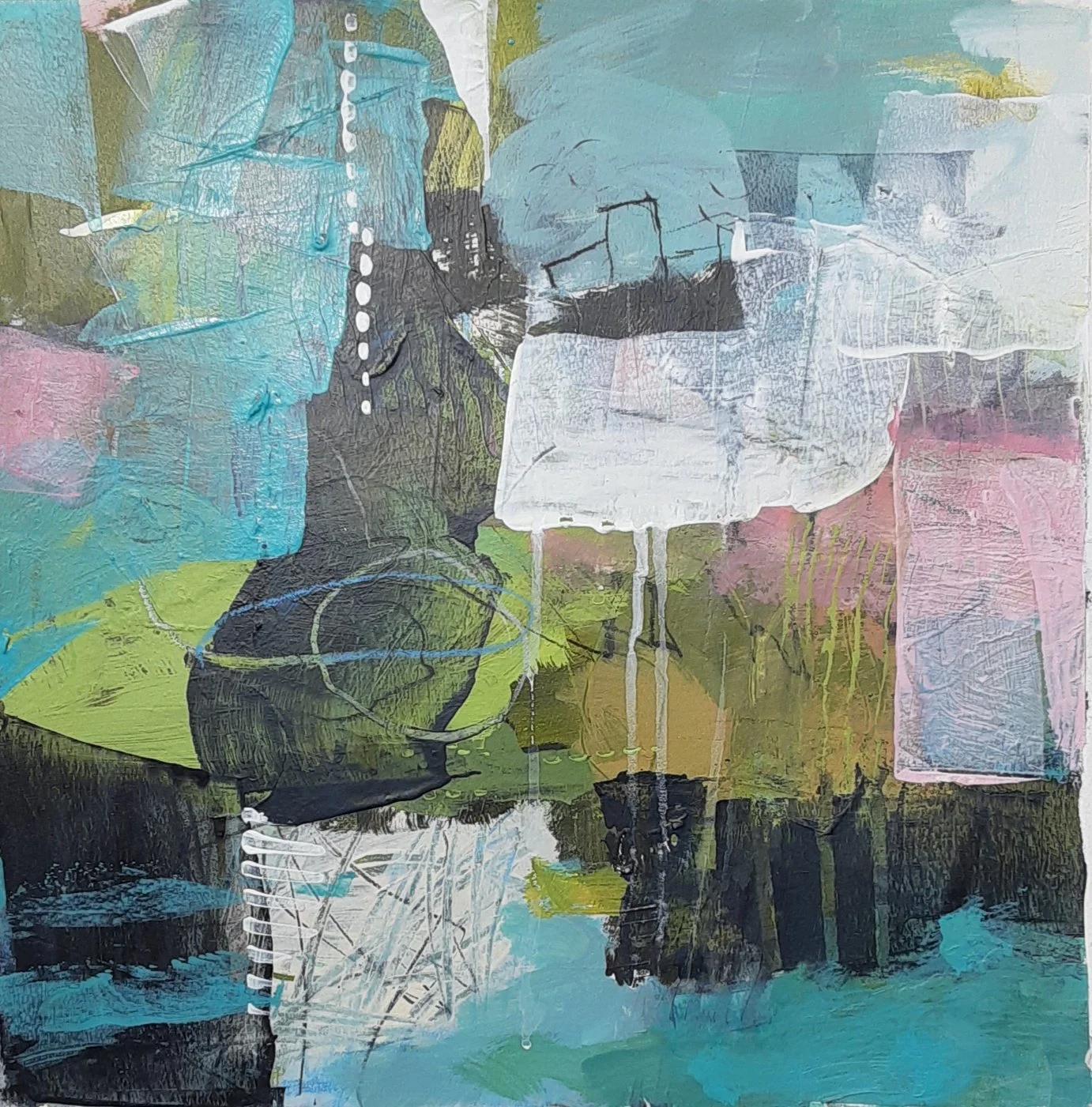 Mingling, giclee print, 16" x 16"