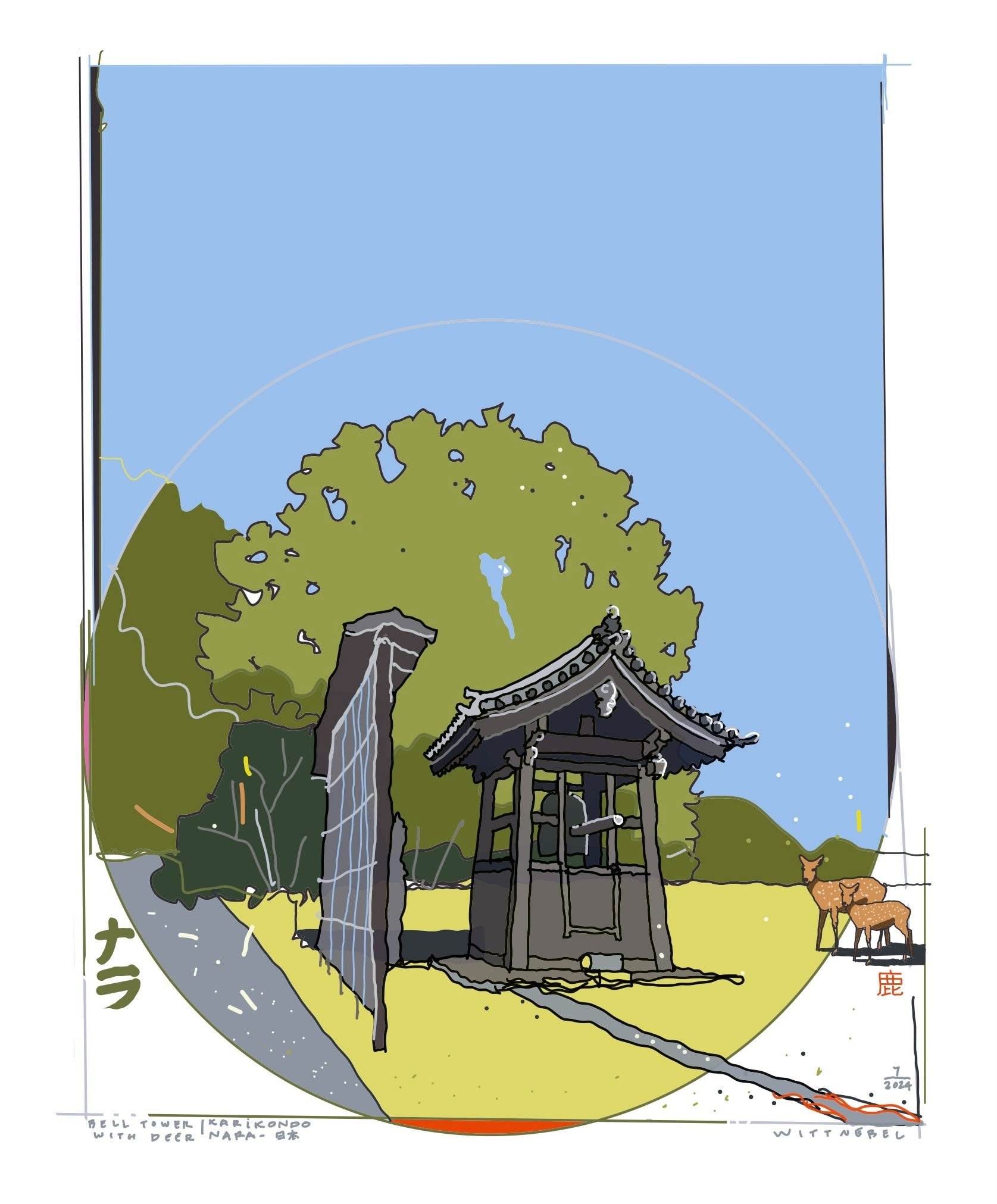 Bell Tower Karikondo with deer Nara.jpg