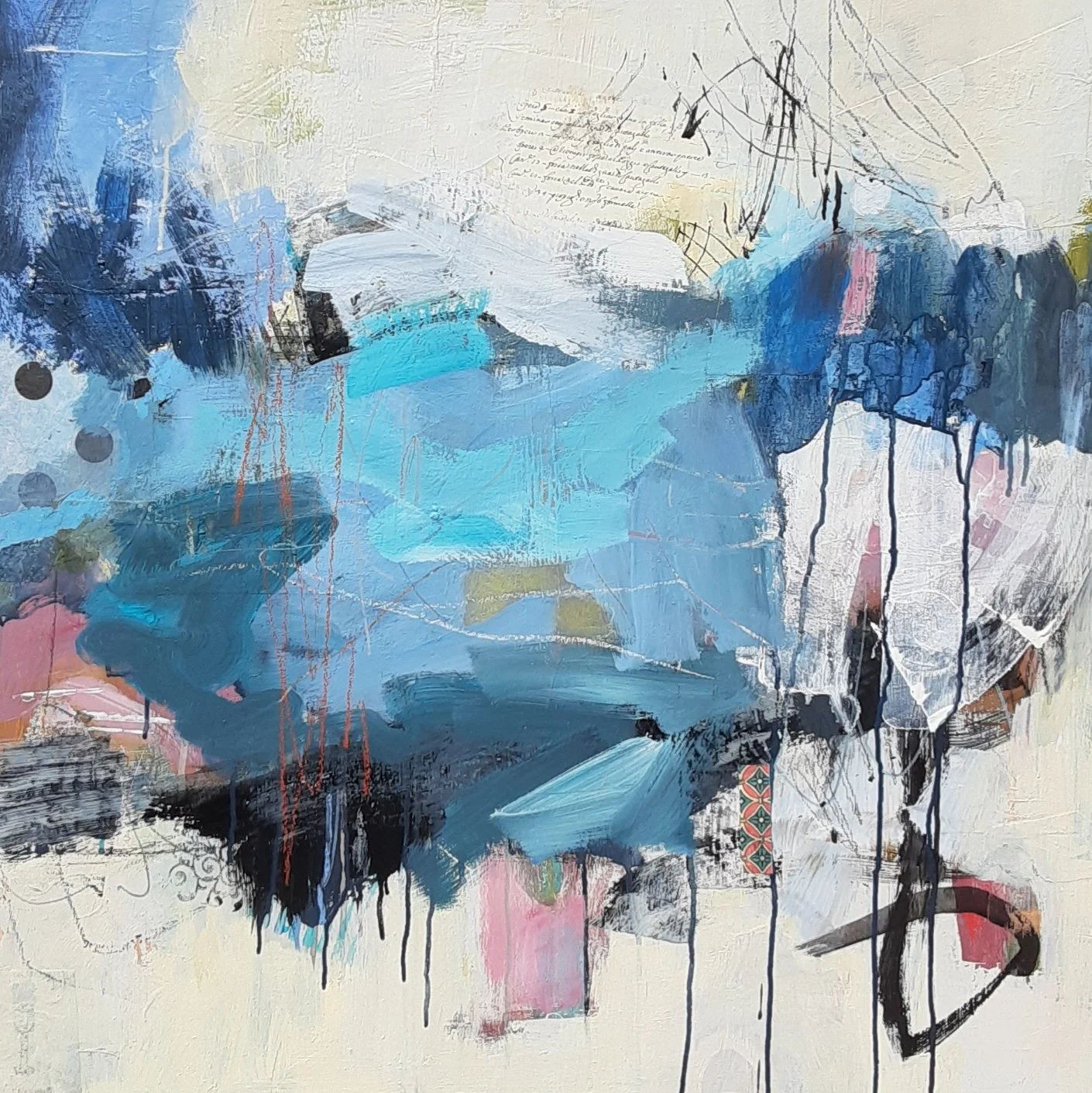 Water's Edge, acrylic and mixed media, 30" x 30"