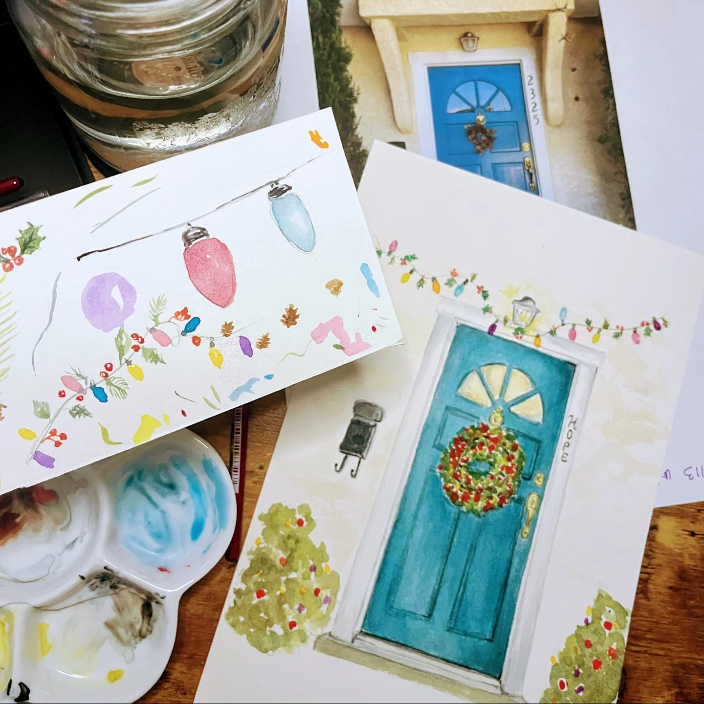 ✨ HOPE ✨
About this watercolor transformed into a greeting card:
This is the message I want to send you from my door (yes, this watercolor is literally of our home) to your door: &ldquo;hope.&rdquo;

And why &ldquo;hope&rdquo; and not another word? B