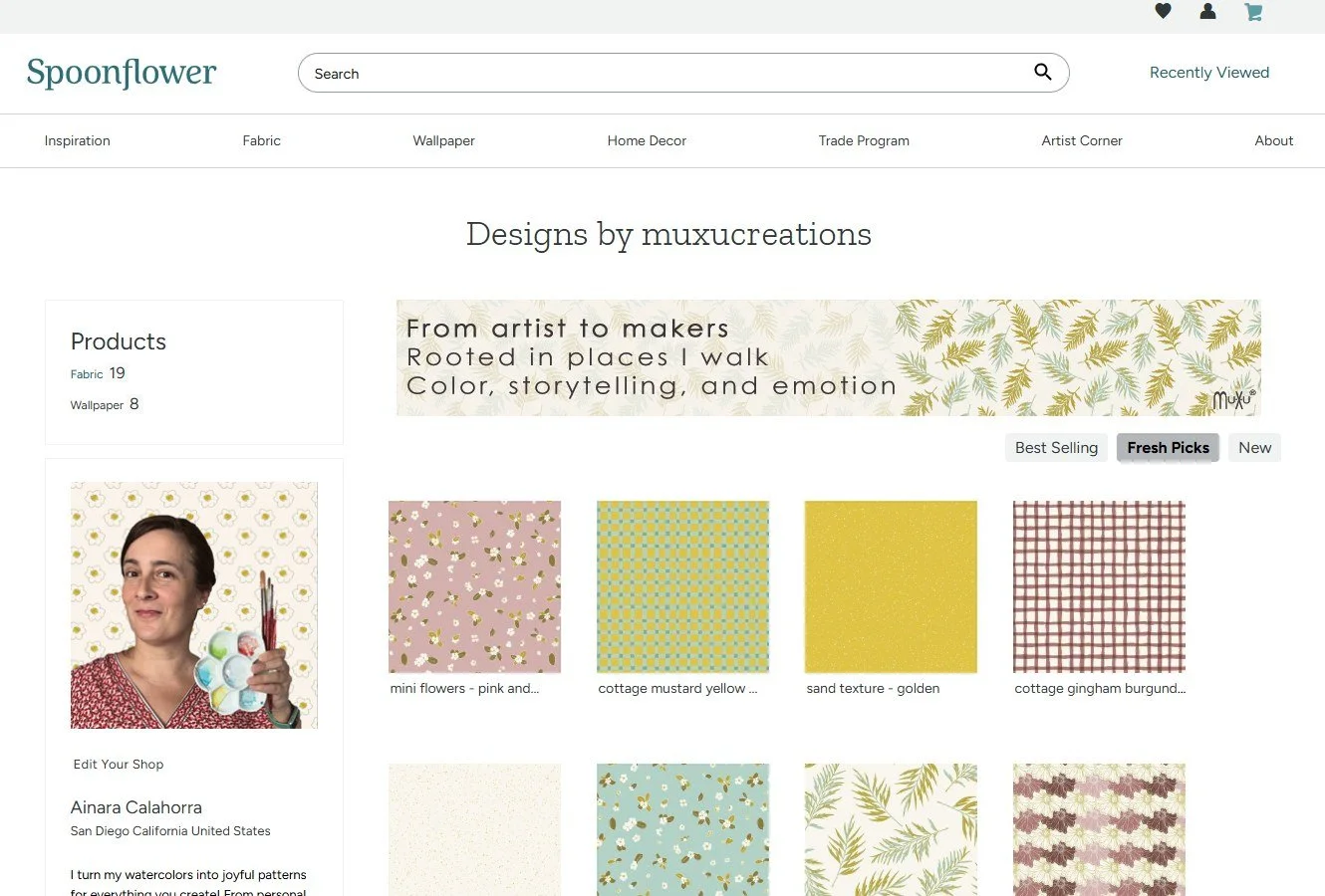 NEWS!

January feels like the perfect moment to begin something new.

So I am starting the year by opening my watercolor and painting designs as fabric for the maker community, with you in mind.

What if now is the moment to start that hobby you have