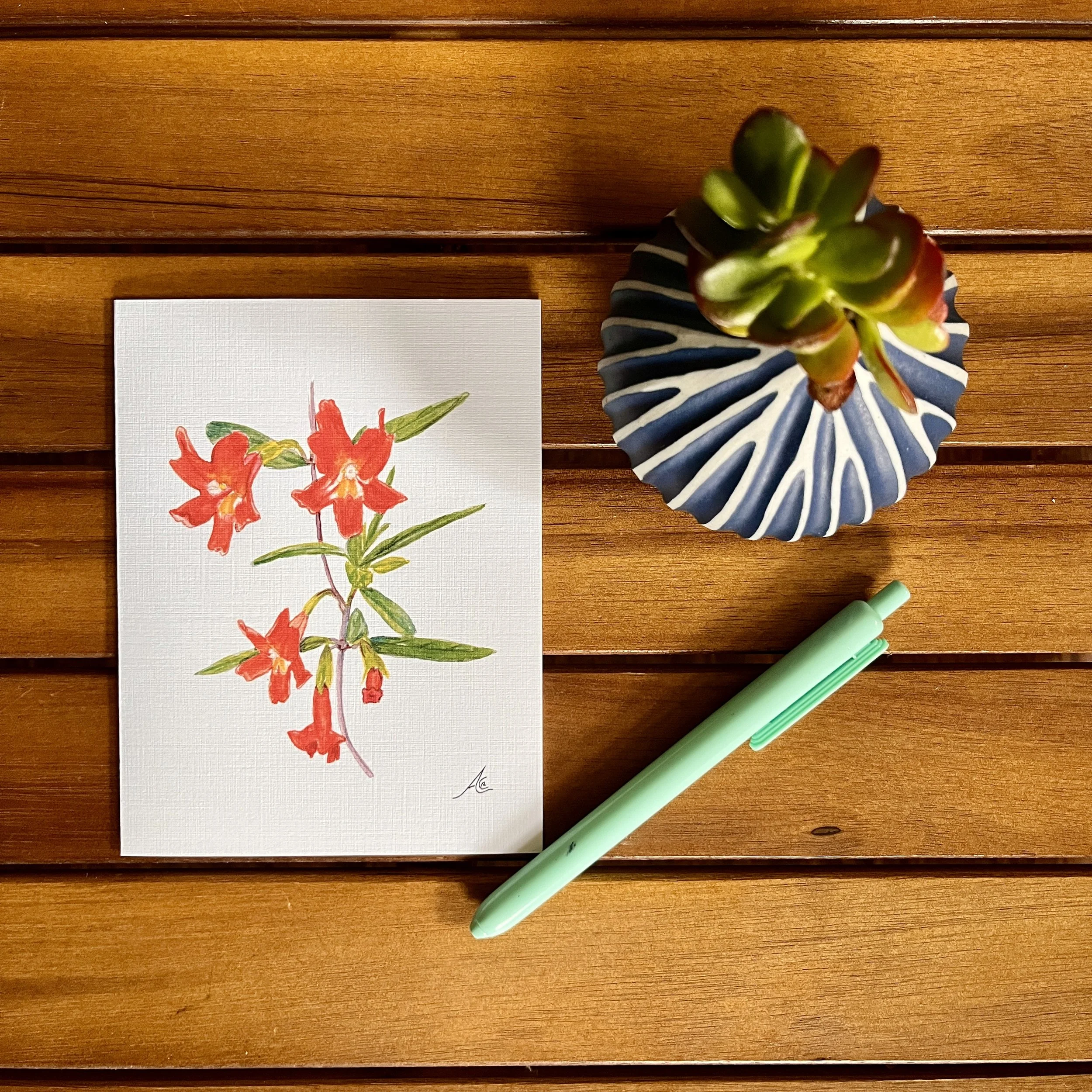 Greeting Cards: California Native Plants Red Bush Monkeyflower