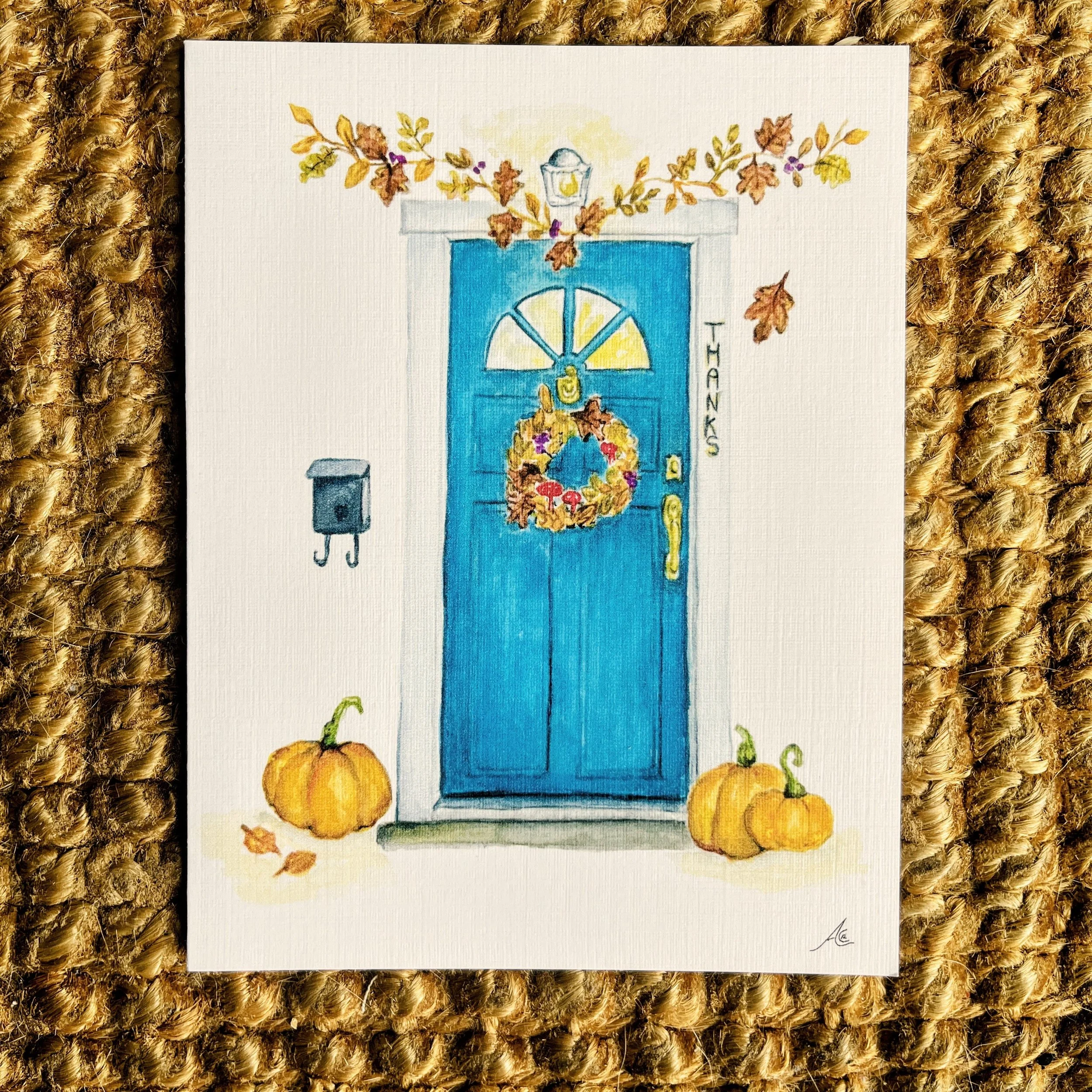 Holidays Greeting Cards From Our Watercolors "Thanks"