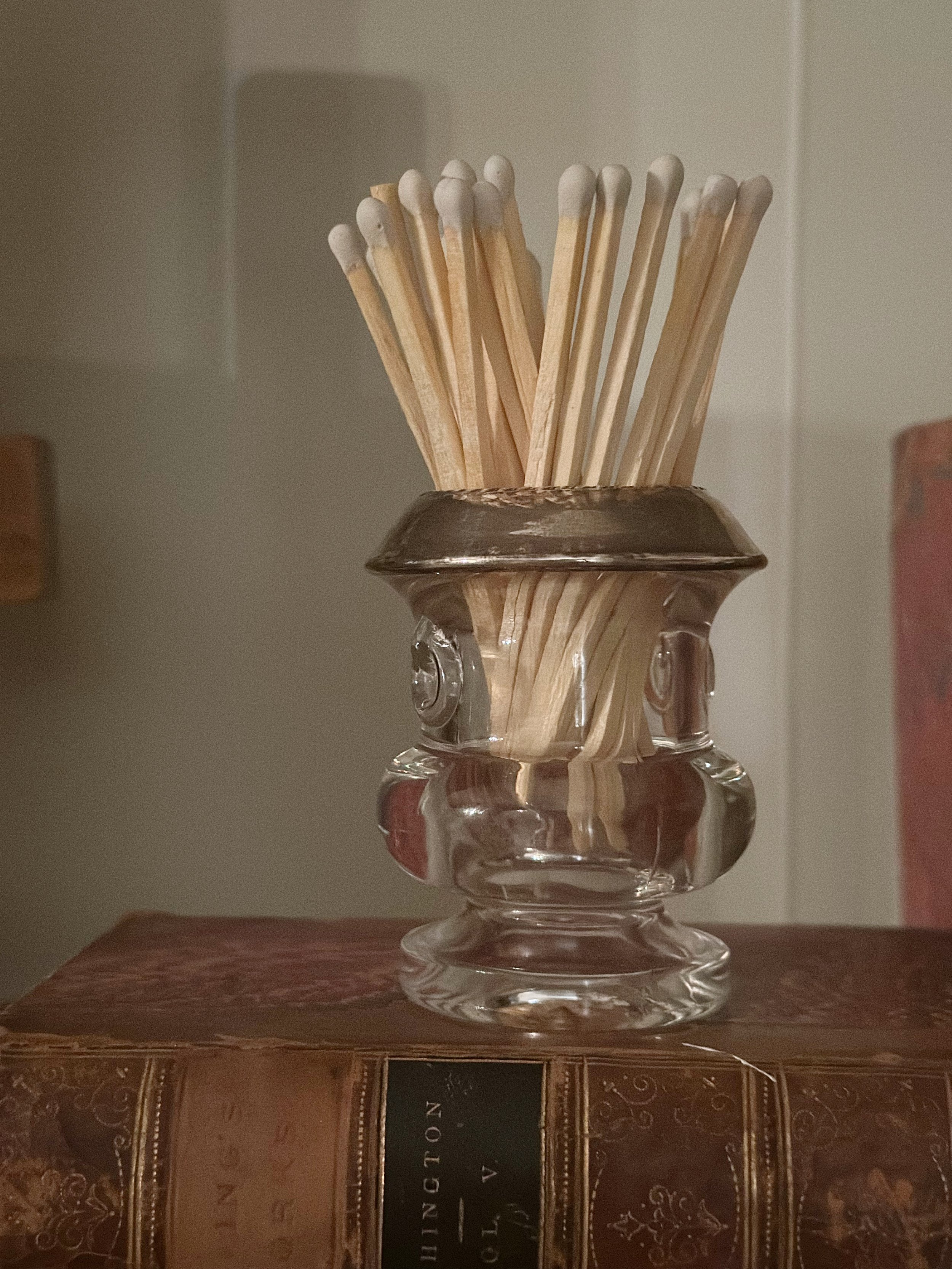Glass match holder