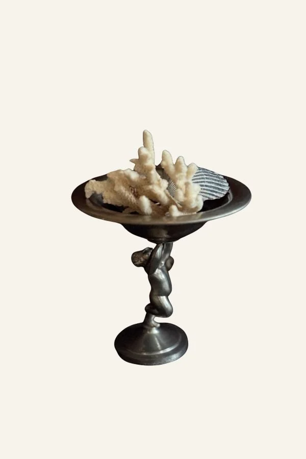 Cherub pewter stand