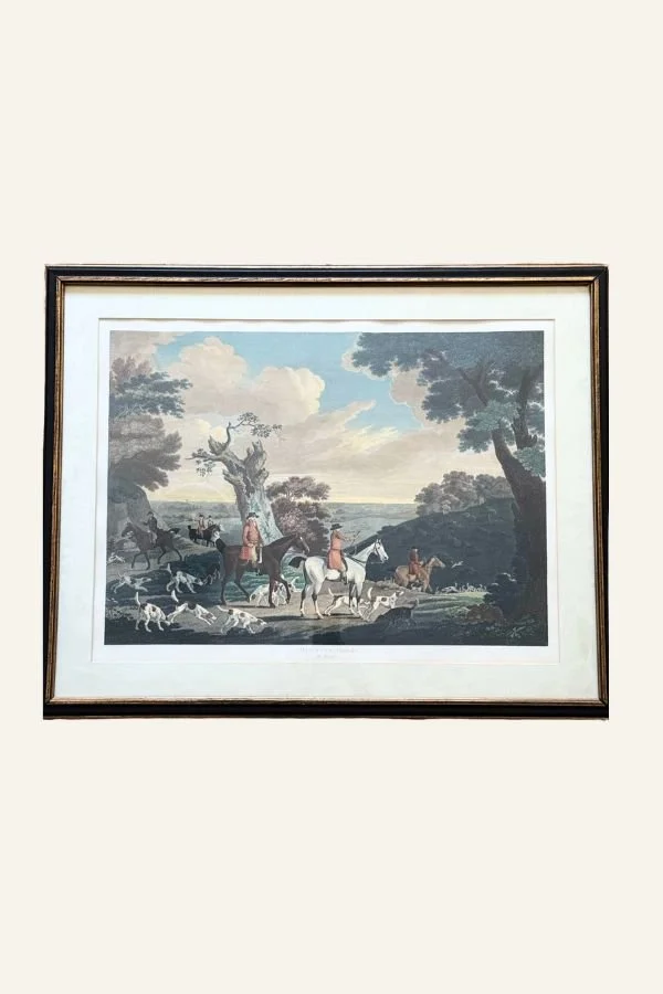 Vintage Hunting Scene Framed Artwork