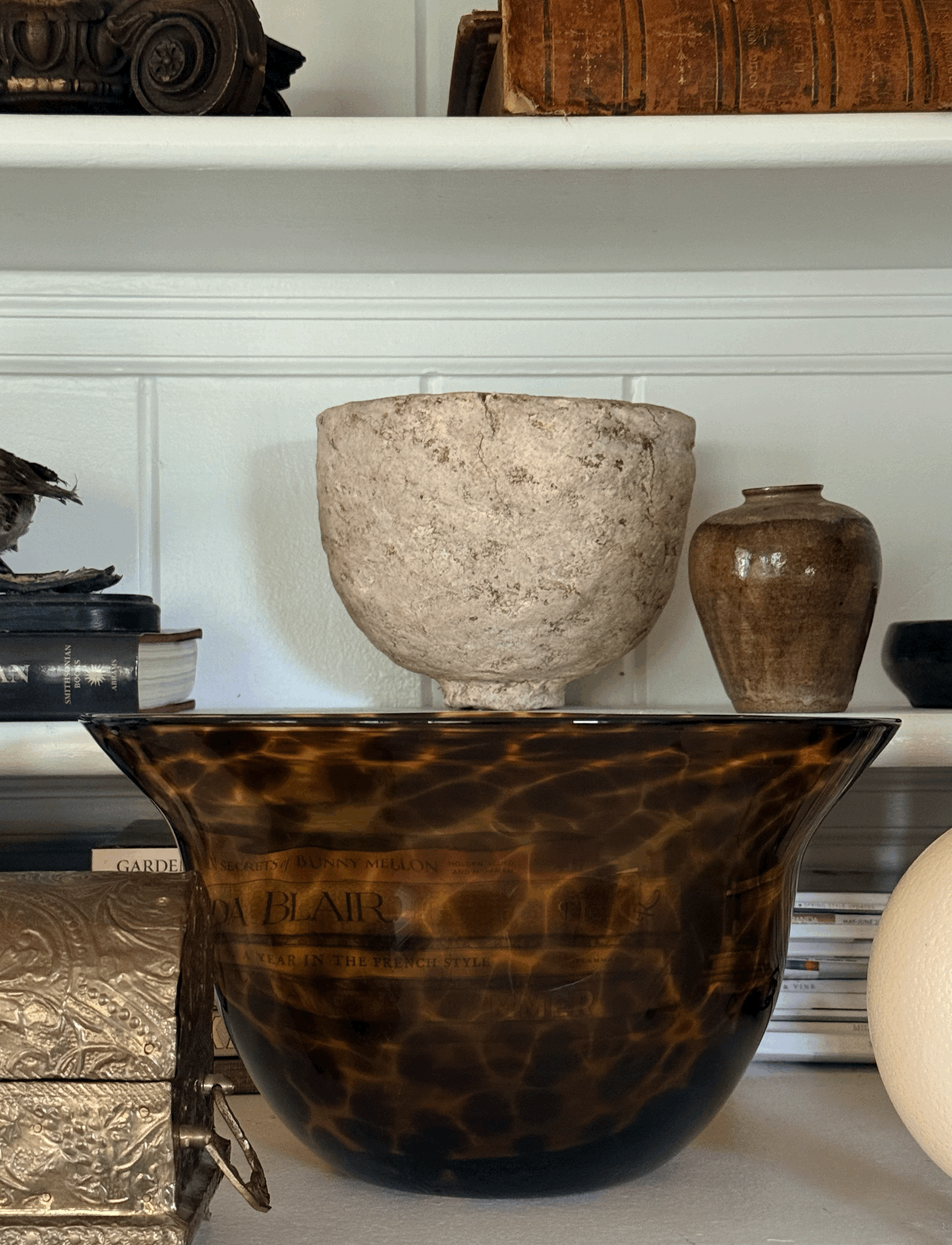 Tortoise Shell Blown Glass Bowl