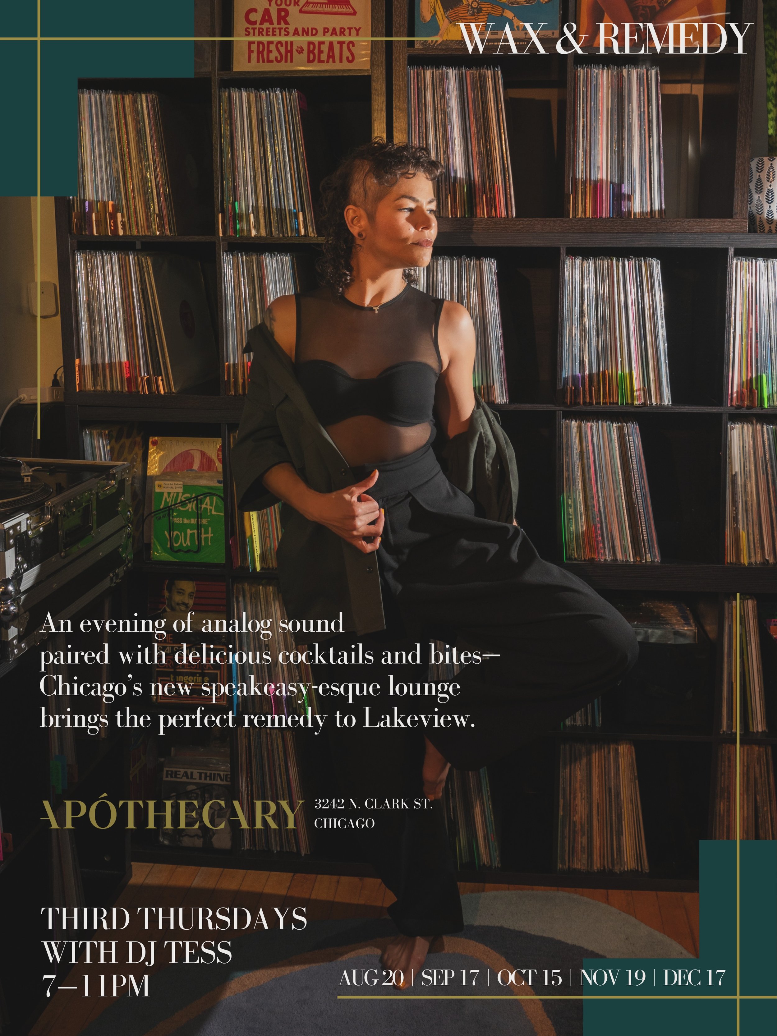 TONIGHT! Wax &amp; Remedy at @theapothecary_lounge&mdash; all records, all vibes from 7-11pm. Expect nostalgic R&amp;B, funk and disco with a splash of modern goodness every third Thursday through the end of the year. 💫 

Photo Credit: @andersonphot