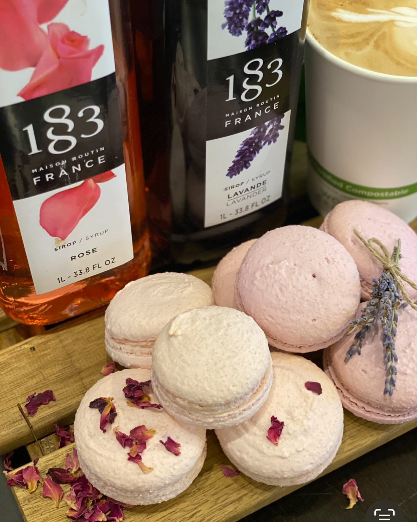 Our Rose and lavender macarons are back!! Jump into Spring and try them with our Rose or Lavender flavored latt&eacute; for the perfect pairing #macarons #macaron #bestmacaronsintown #newjersey #chathamnj #summitnj #shorthillsnj #madisonnj #milburnnj