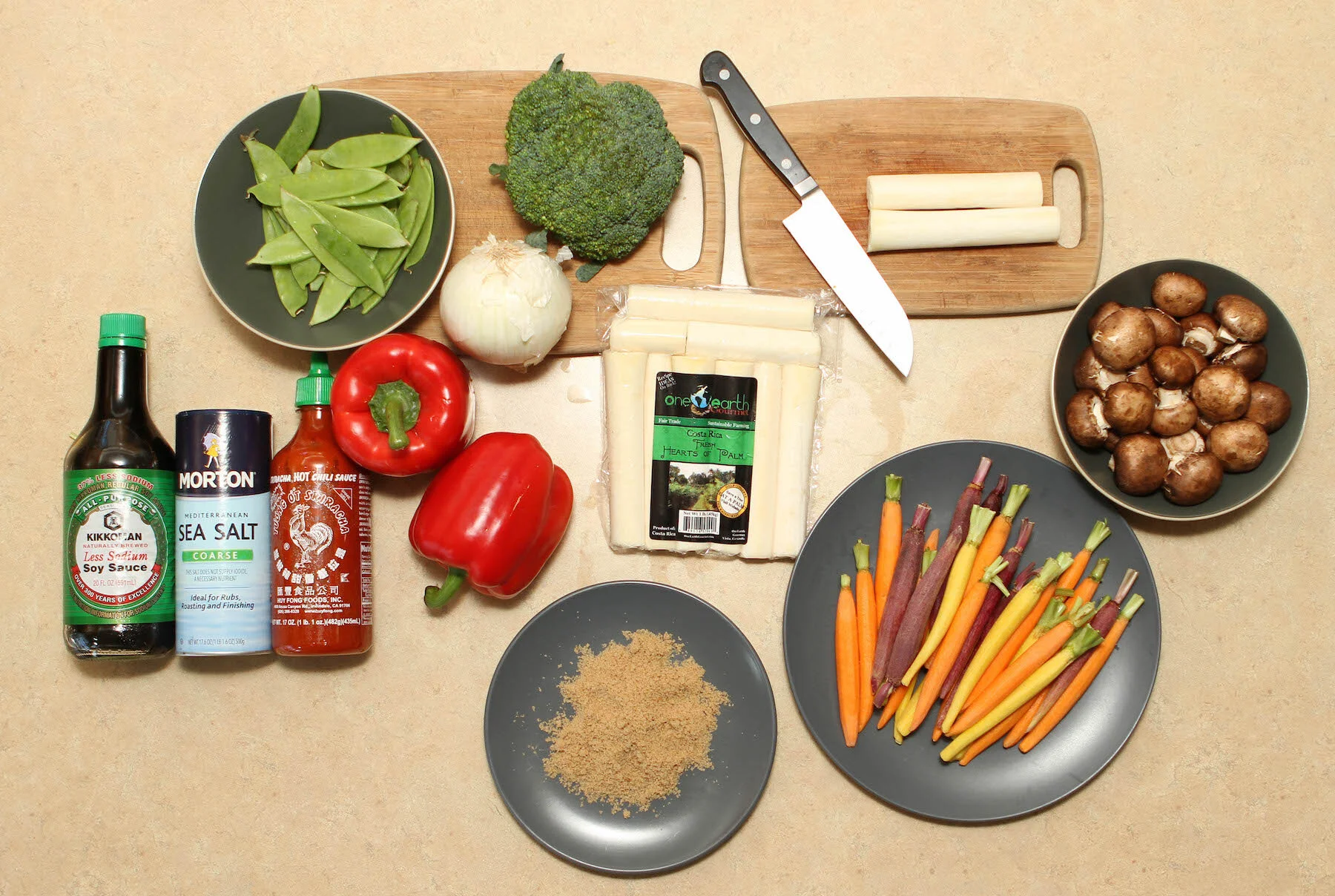 Baby Rainbow Carrot and Fresh Heart Stir Fry