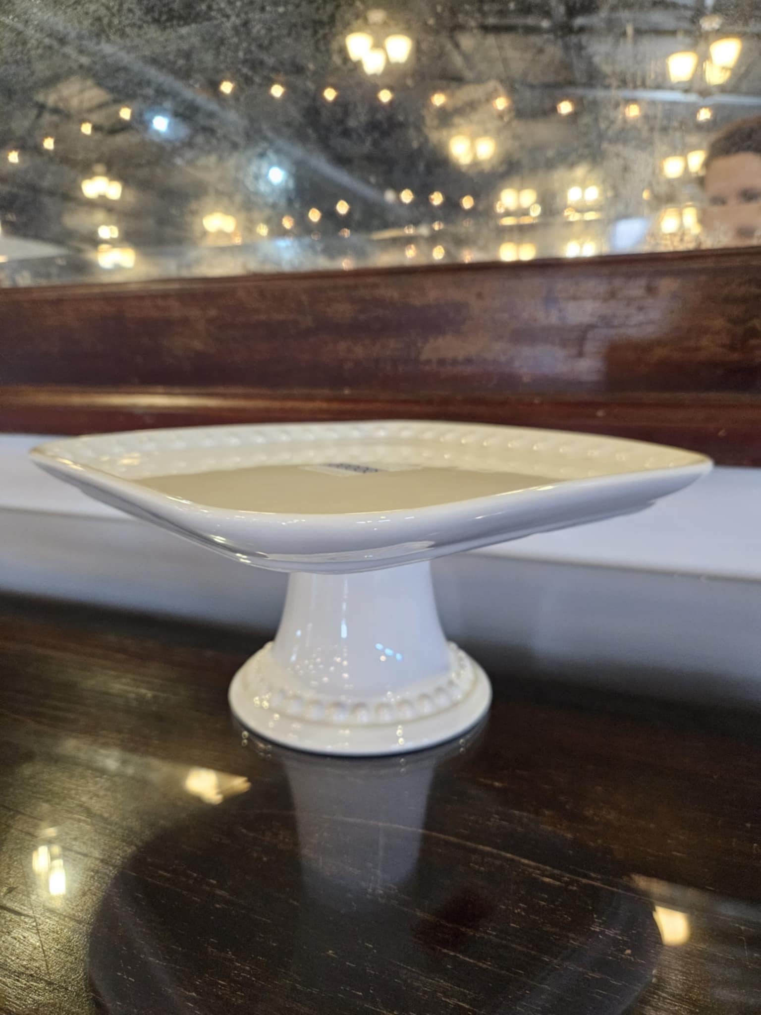 White Square Cake Stand - Small