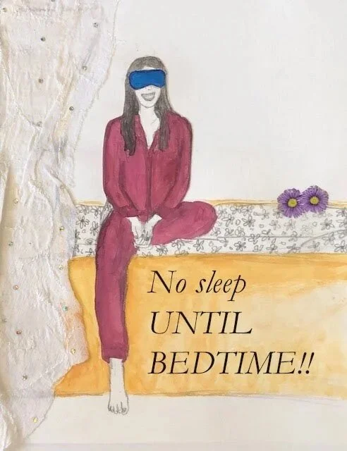 No sleep until bedtime paper girl card