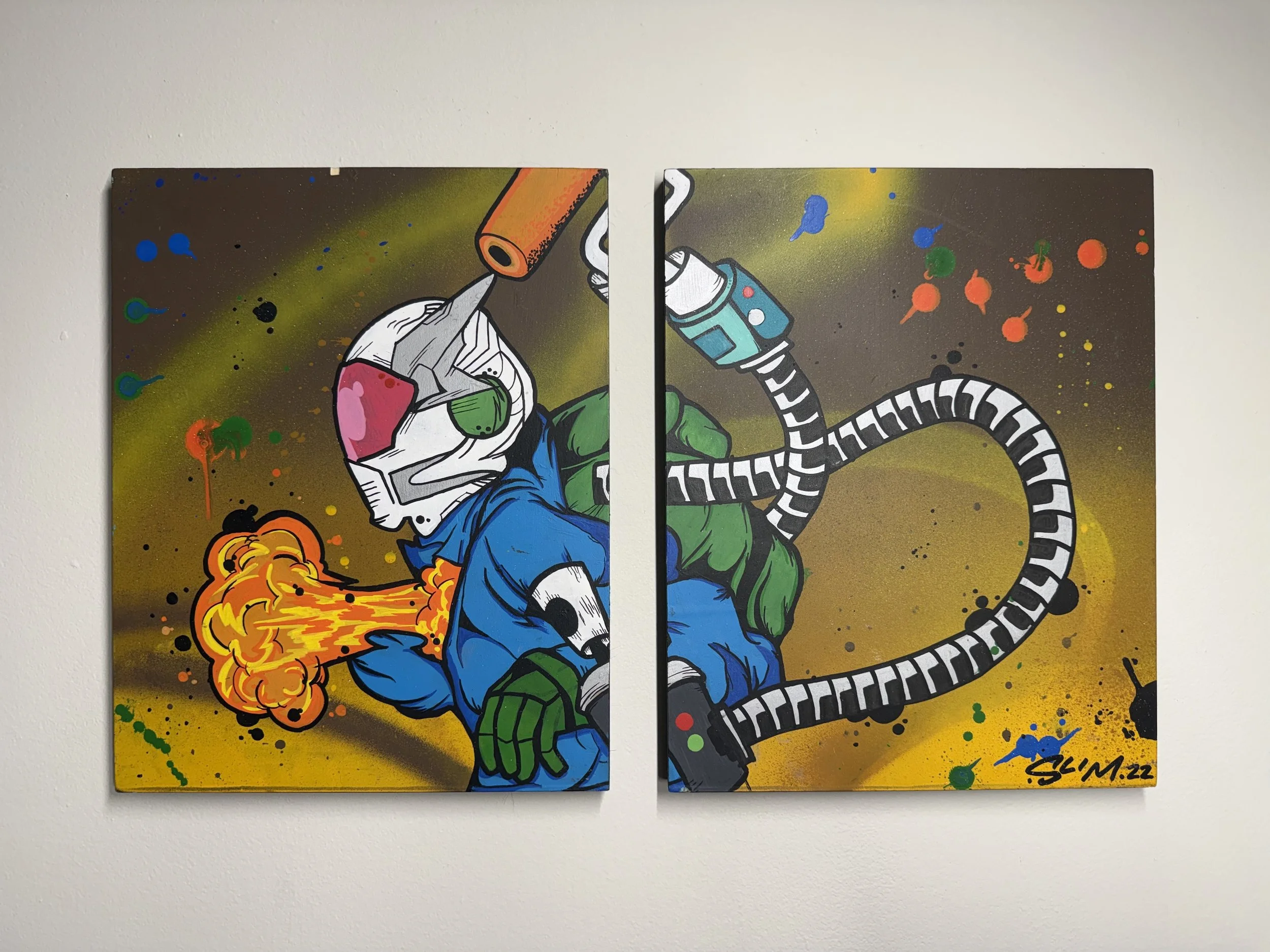 SODABOT 1.0 Acrylic Diptych