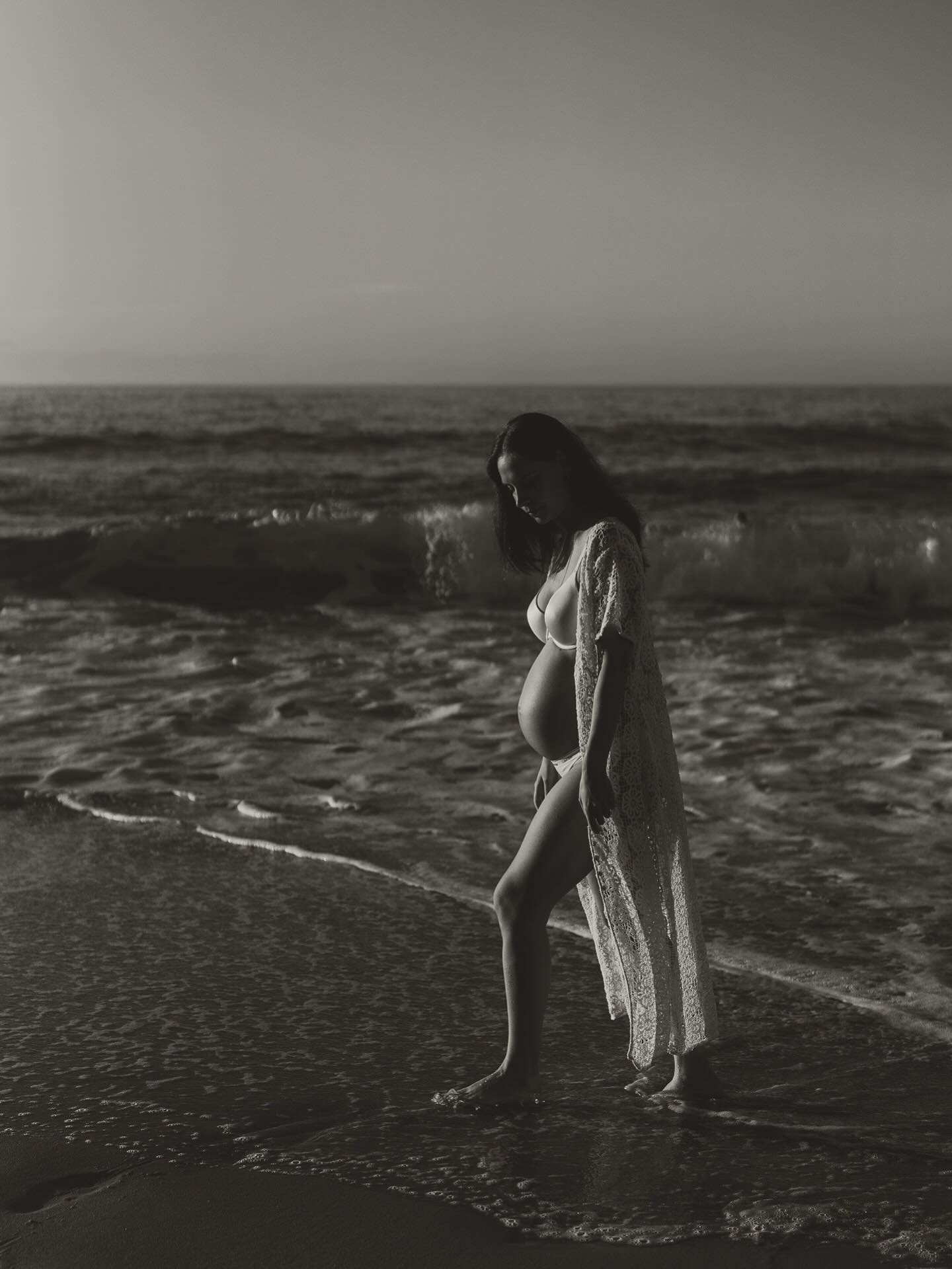 Something about black and white makes this moment feel even more magical.

Waiting, wondering, soaking it all in before everything changes.

The calm before the chaos &mdash; in the best possible way 🤍🌊