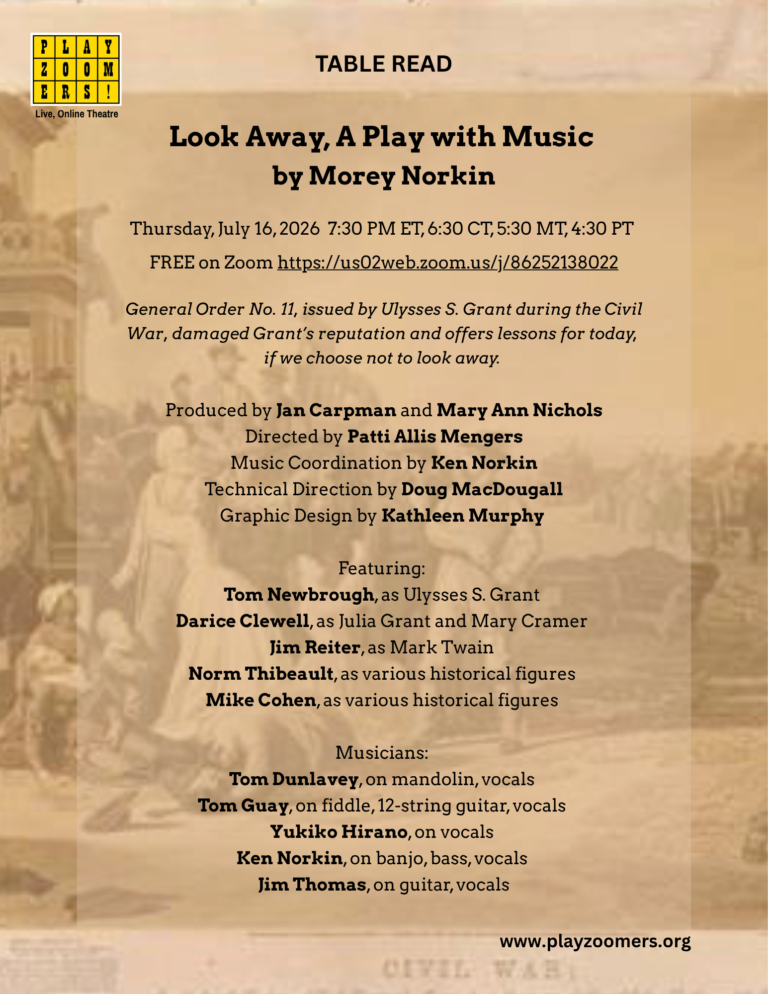 Table Read: Look Away, A Play with Music by Morey Norkin