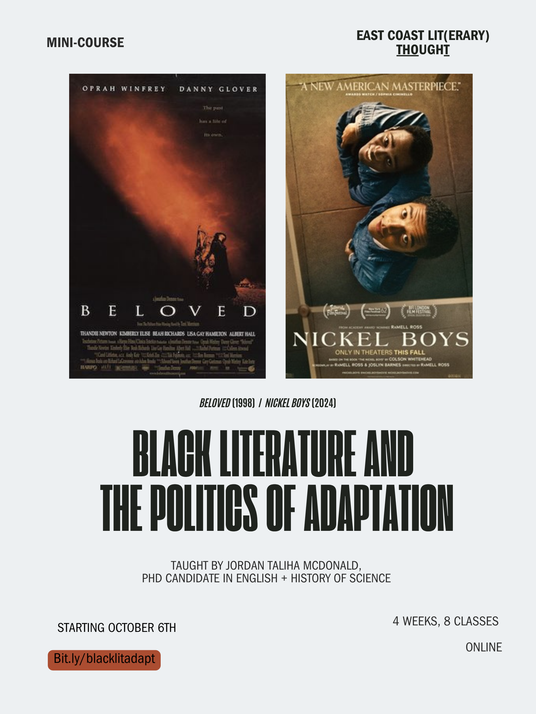Fall 2026 Mini-Course: Black Literature and the Politics of Adaptation