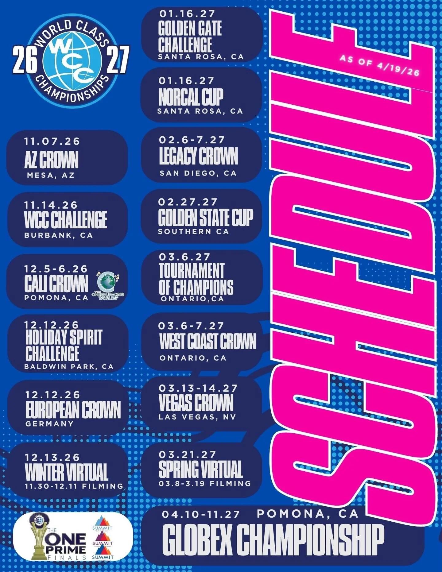 🚨 MAJOR SCHEDULE UPDATE! 🚨

Big things are happening&hellip; we&rsquo;re excited to announce UPDATED dates, NEW locations, and the SAME world-class experience you know and love! 🌟

Get ready for fresh opportunities, unforgettable moments, and the 