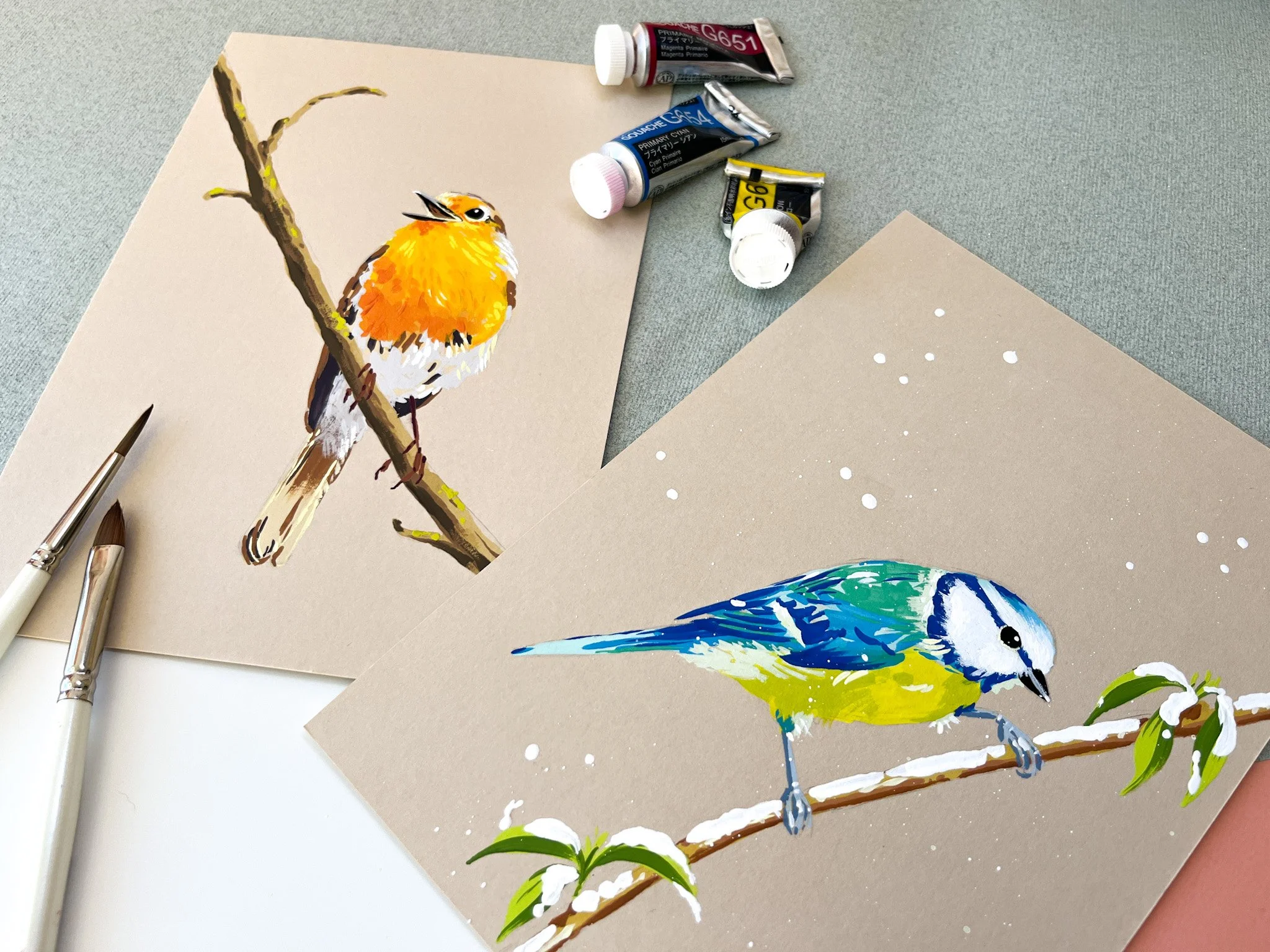 Online cursus: Vogeltjes schilderen met gouache