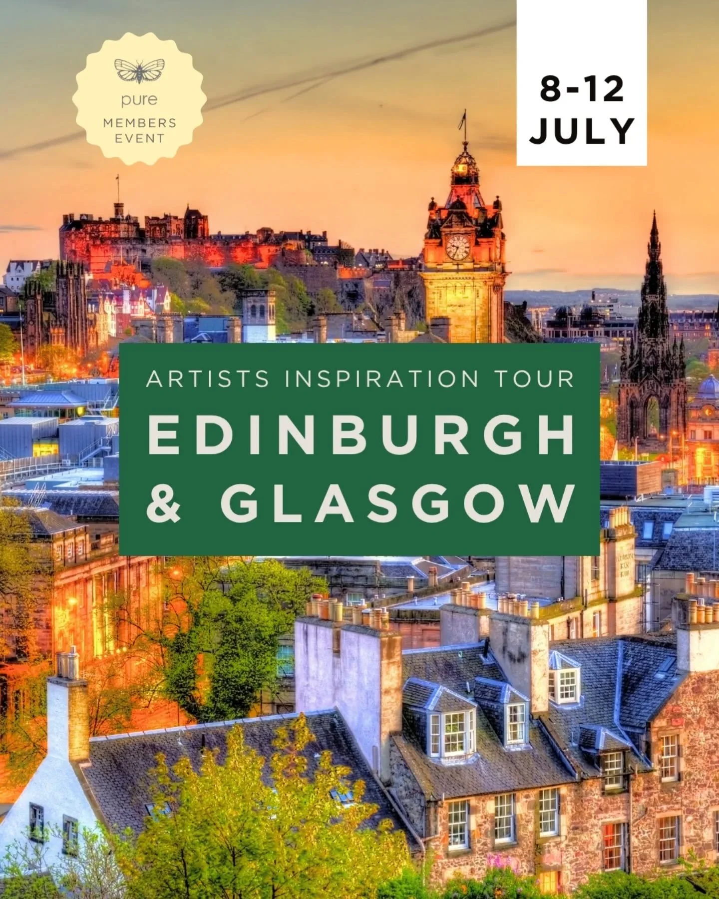 Two cities. A powerful network. A transformative creative experience 🏴󠁧󠁢󠁳󠁣󠁴󠁿

Artist's Inspiration Tour: Edinburgh &amp; Glasgow
Wednesday 8 July - Sunday 12 July 2026

Step into four days of creative immersion across two of the UK&rsquo;s mos