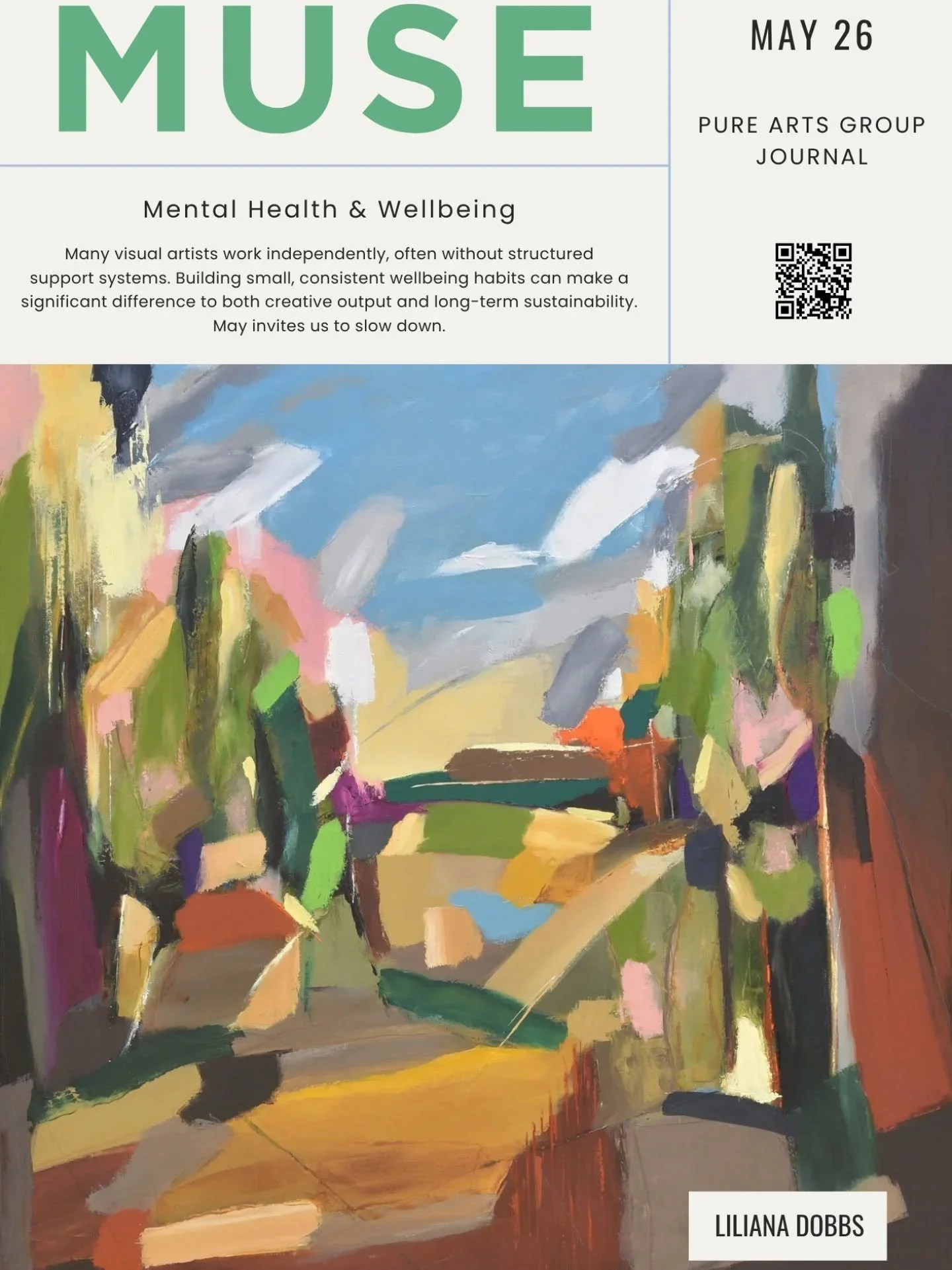 Your monthly MUSE awaits at pureartsgroup.co.uk

May features resources for artist wellness, wellbeing, self care and balance.

Plus a spotlight on featured artist @lilianadobbsart

#ArtGroup
#ArtCommunity