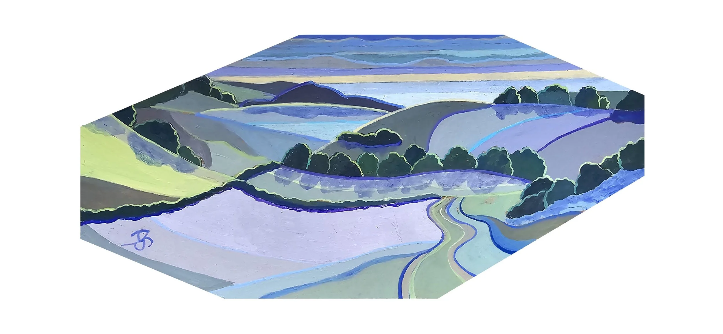 Andrea Bassil-The South Downs at Dusk10 cm x 23 cm.jpg