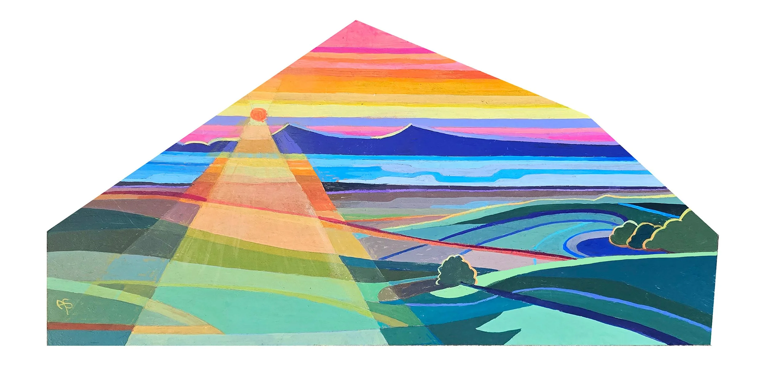 Andrea Bassil-Sunbeams on the Downs-17 cm x 43 cm.jpg