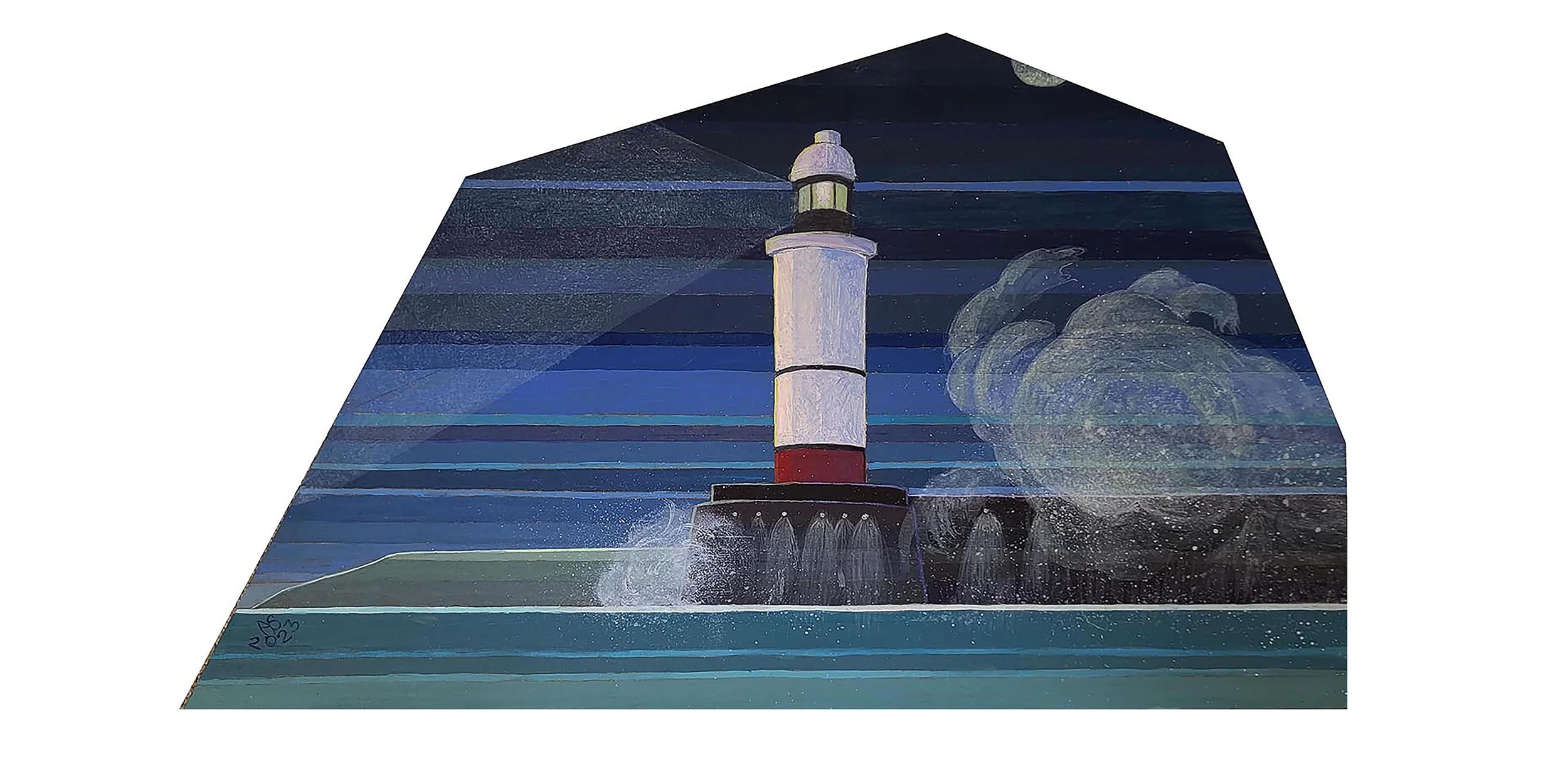 Andrea Bassil-Wave Burst at Newhaven Lighthouse-26 cm x 44 cm.jpg