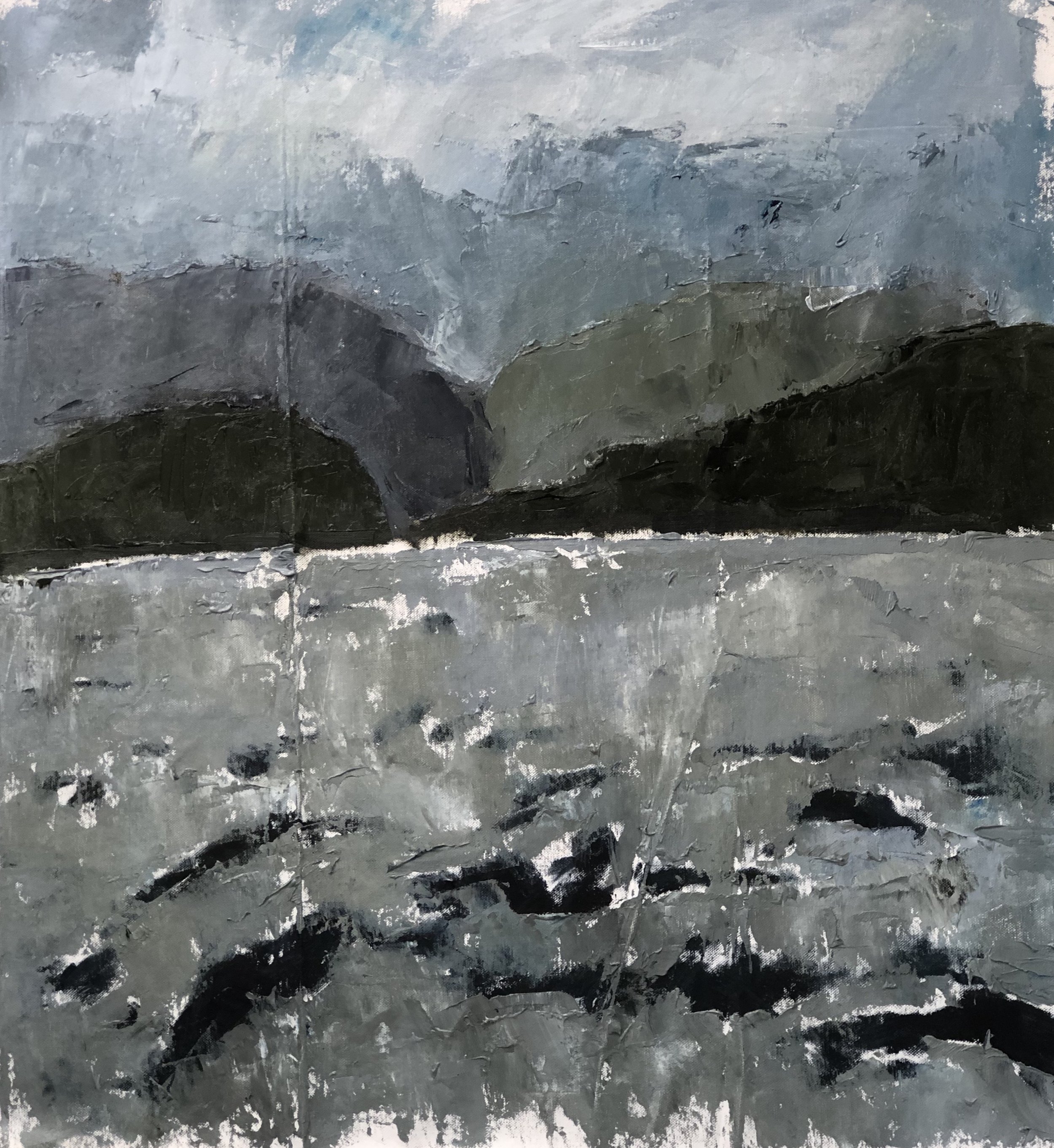 Lucy Gow, Crossing Loch Maree, oil on canvas, 87 x 86 cm.jpeg