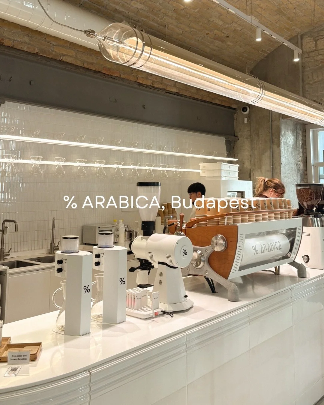 A photo inside of % Arabica, Budapest