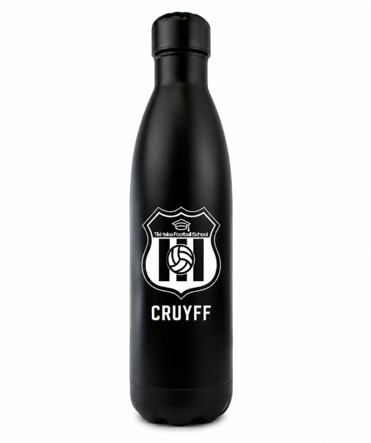 Tiki Taka Black Aluminium Insulated Water bottle - Screw Top