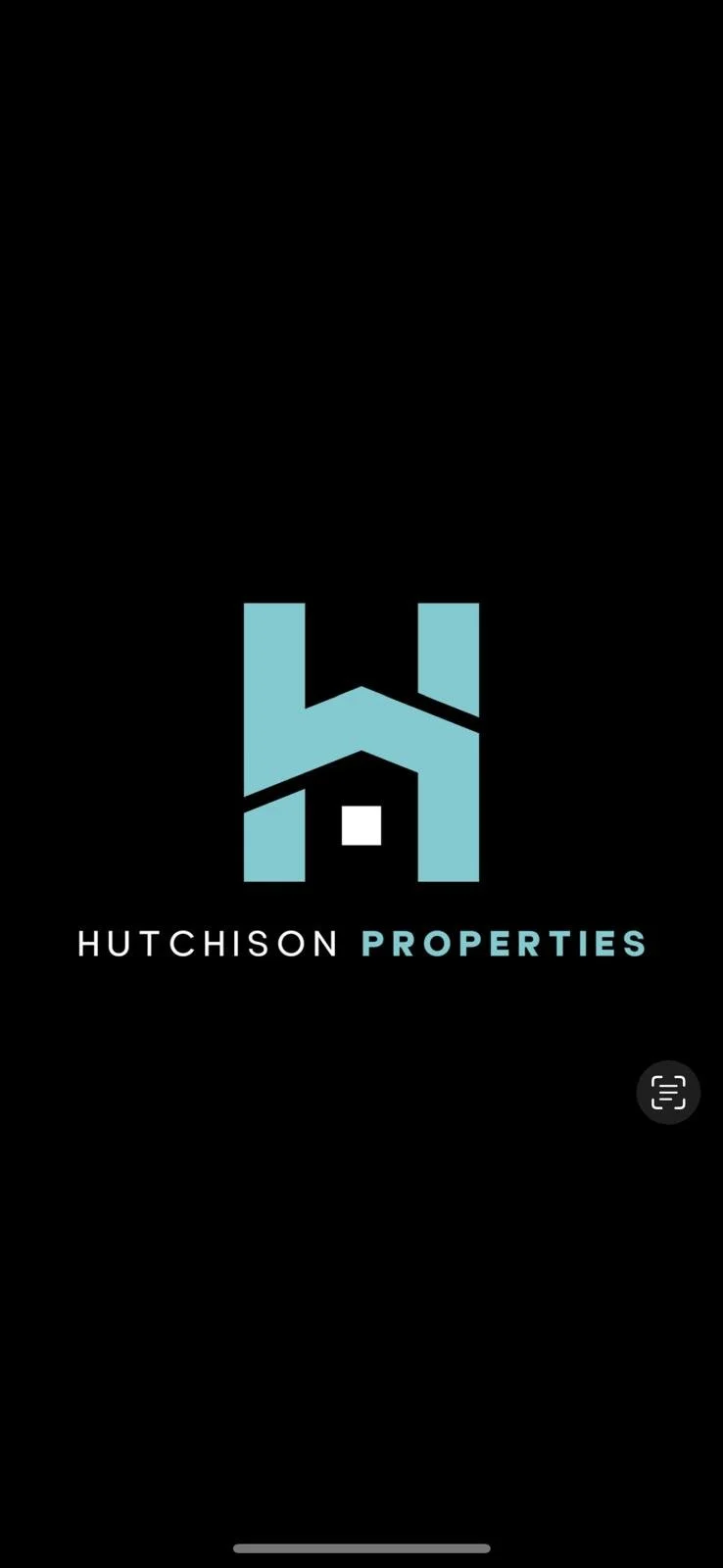 Logo for Hutchison Properties featuring a stylized house in light blue and black with the company name below.
