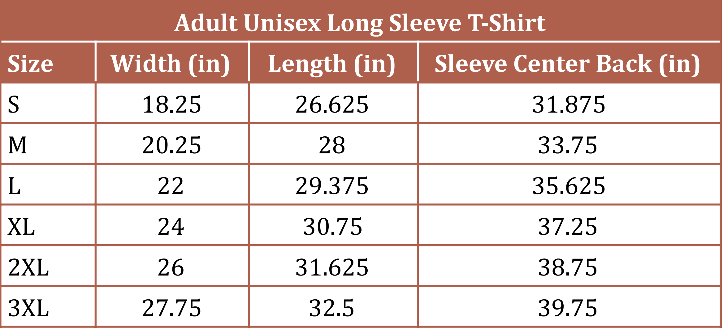 ADULT UNISEX LONG SLEEVE