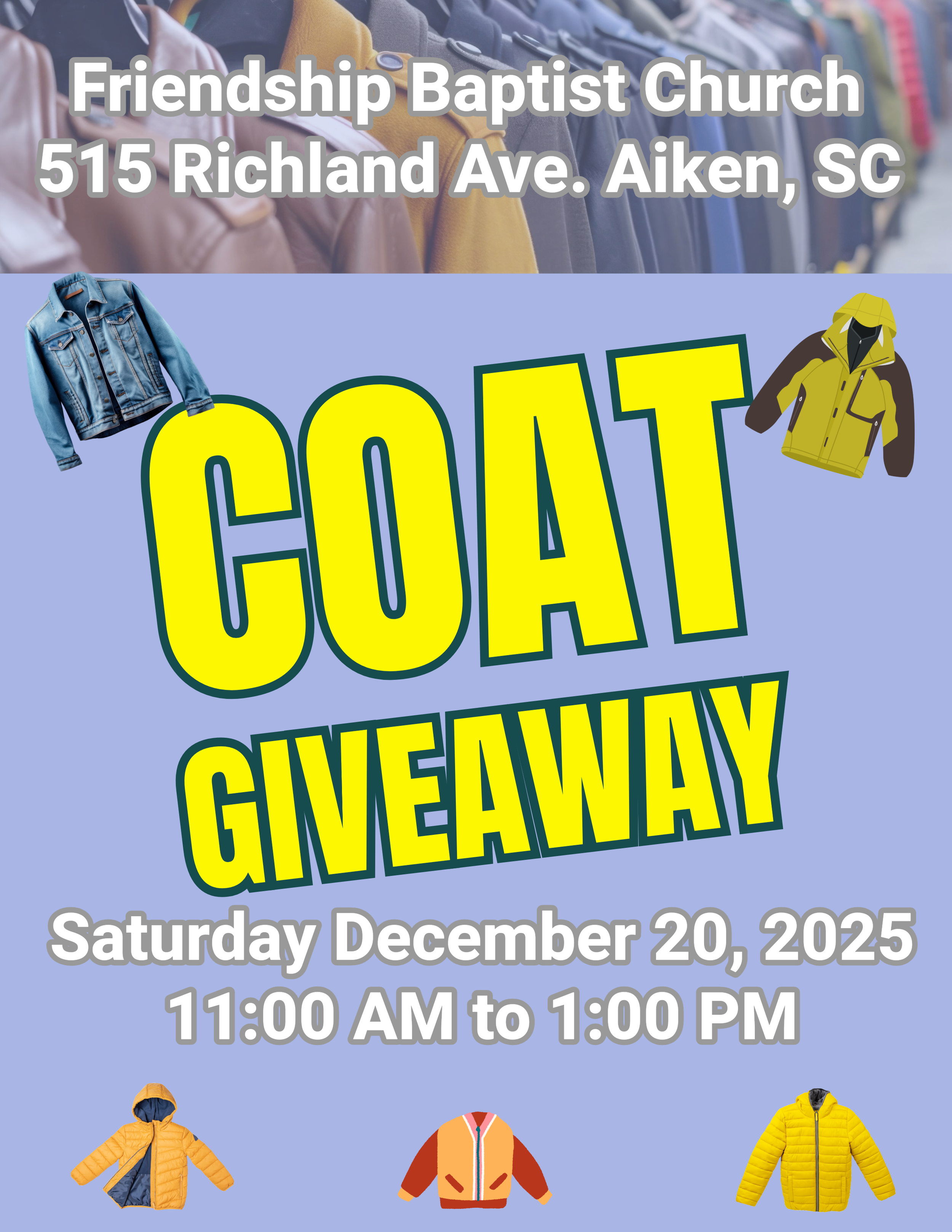 Coat Giveaway, Soup Kitchen and More