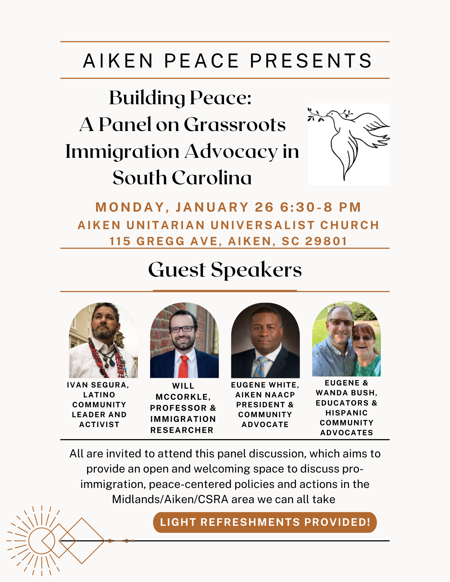 Building Peace: A Panel on Grassroots Immigration Advocacy in South Carolina