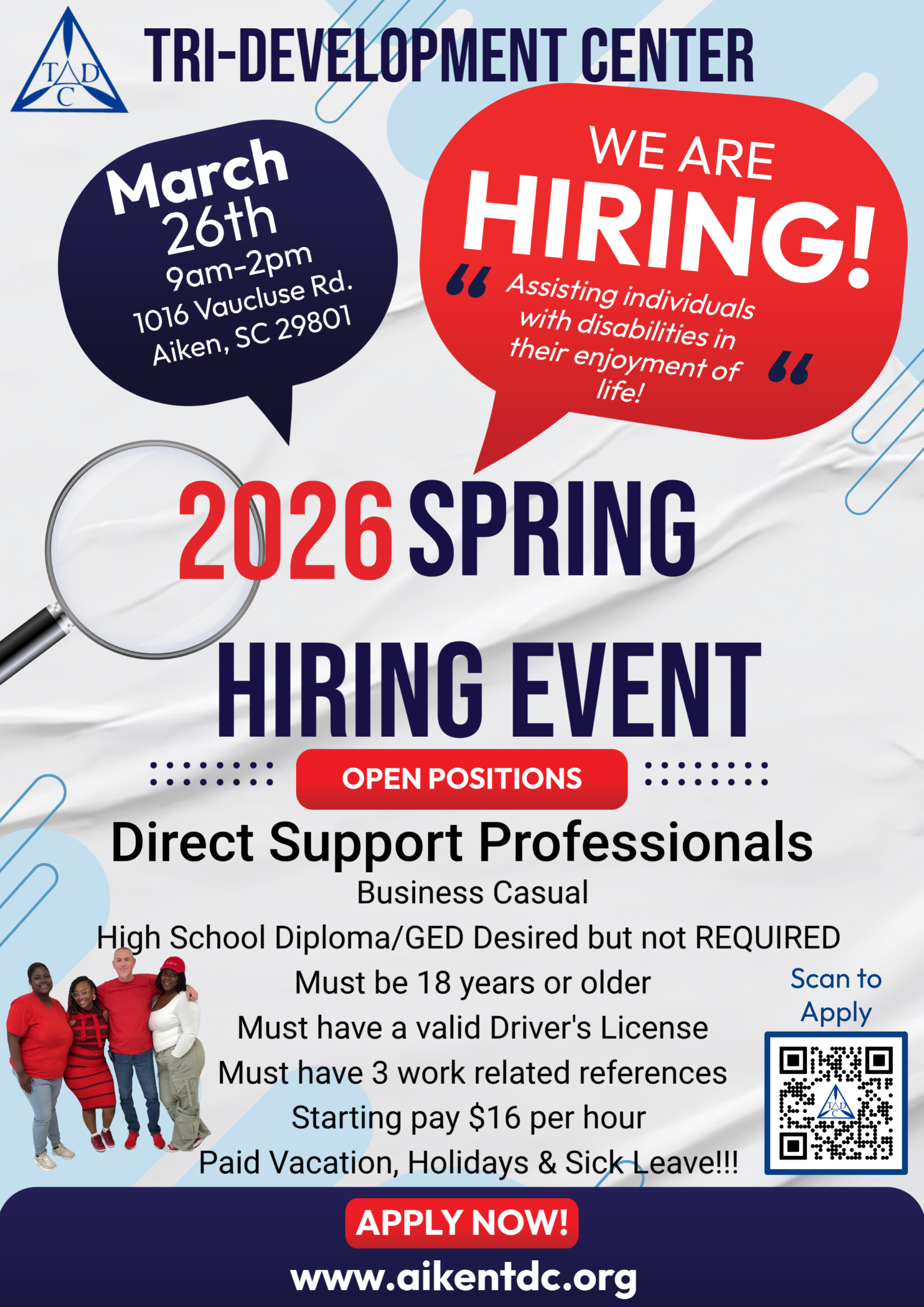 Tri-Development Center Hiring Event