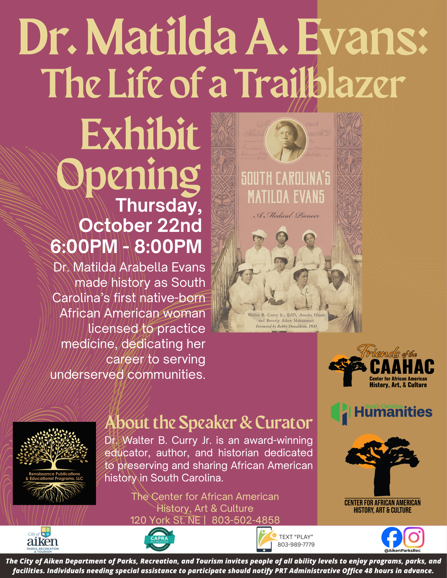 Dr. Matilda A. Evans: The Life of A Trailblazer Exhibit Opening