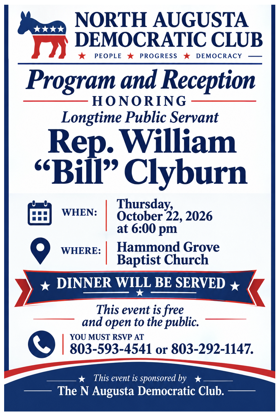 Program and Reception honoring William Bill Clyburn