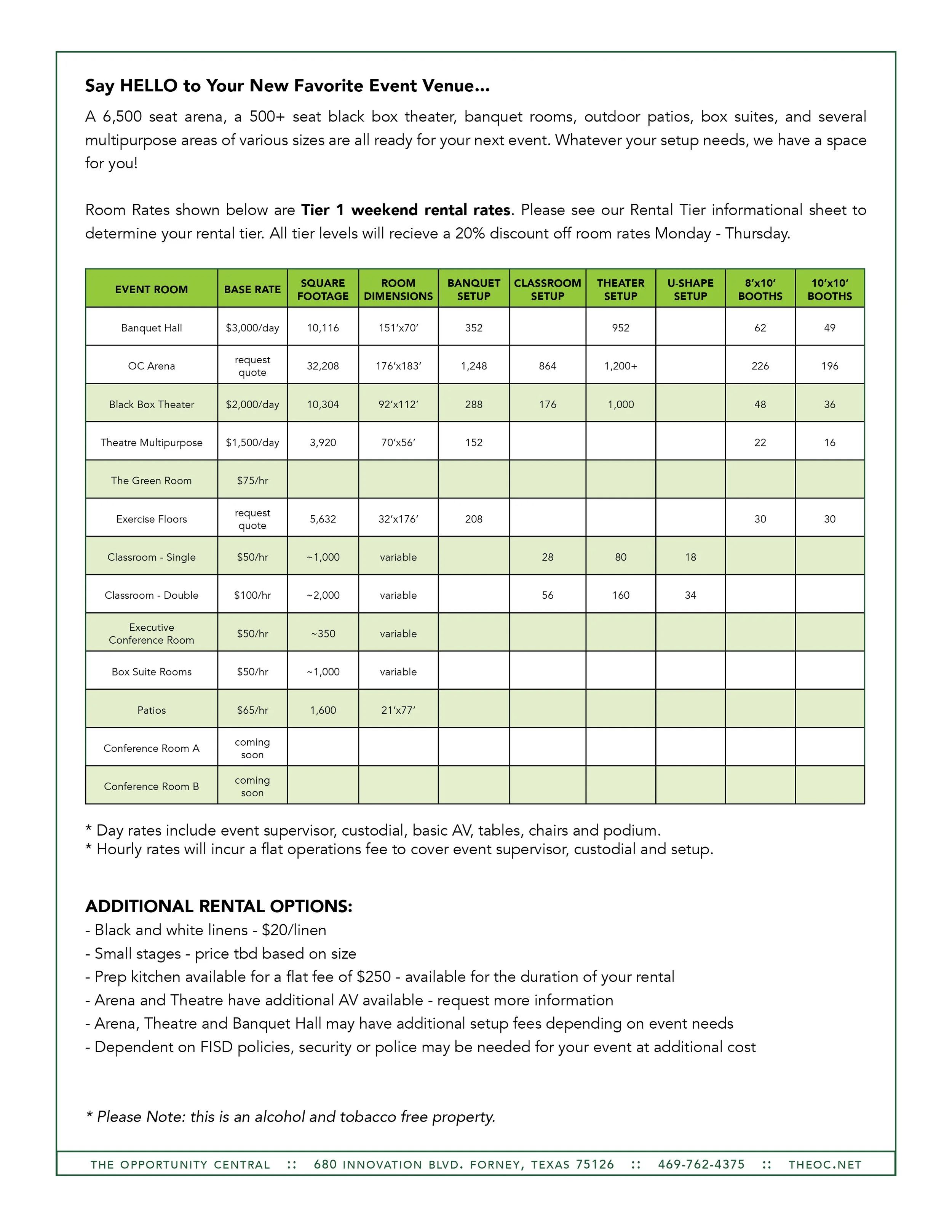 Thursday Rentals Event Policies and Information — The OC