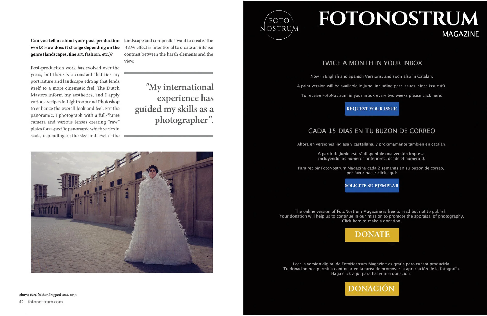 Featured in FotoNostrum Magazine Edition 2