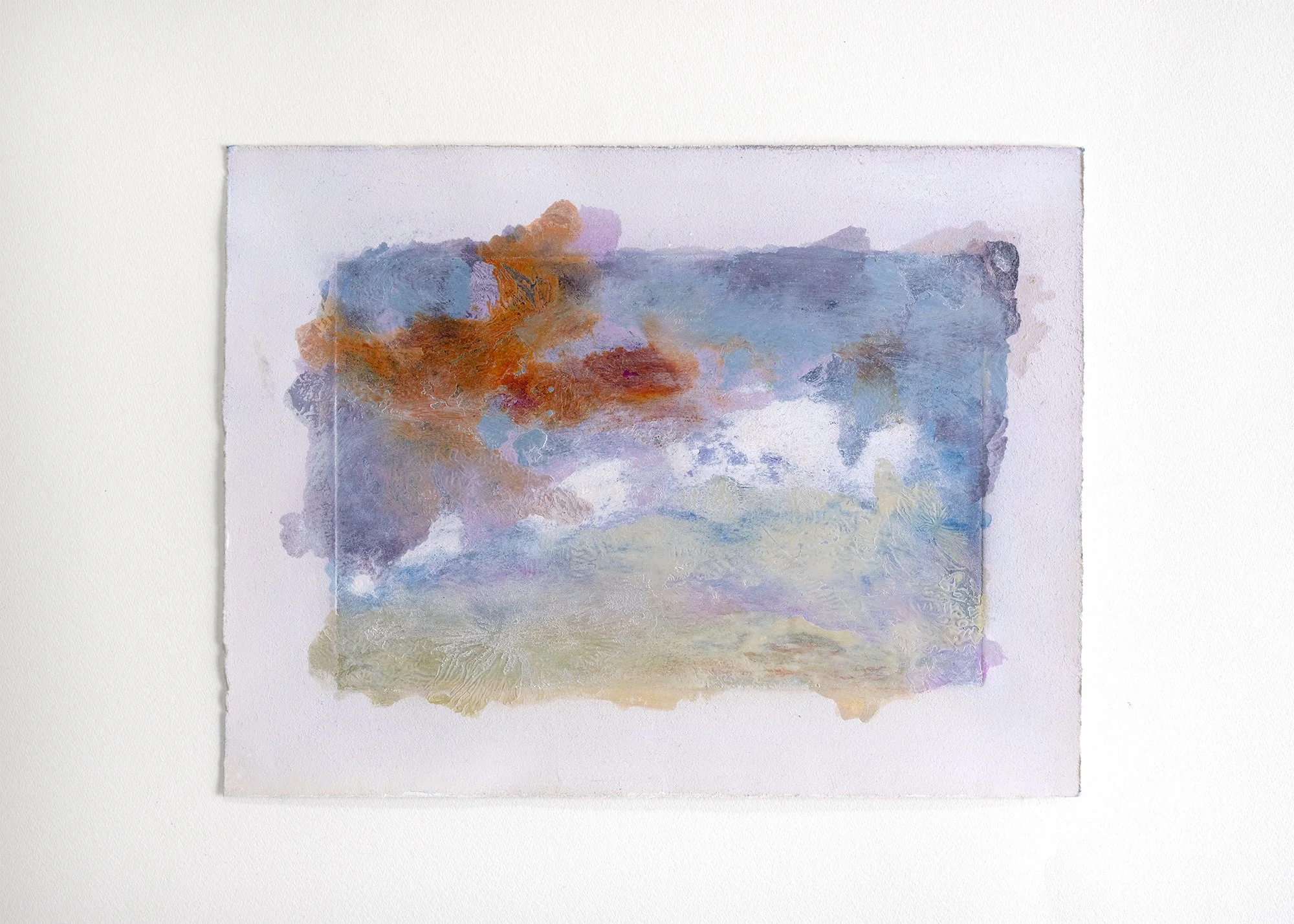 L’eau tendre de l’été 2026 Peinture à l’huile, pigments, encre, cire et aquatinte sur papier Hahnemühle 30x39 cm