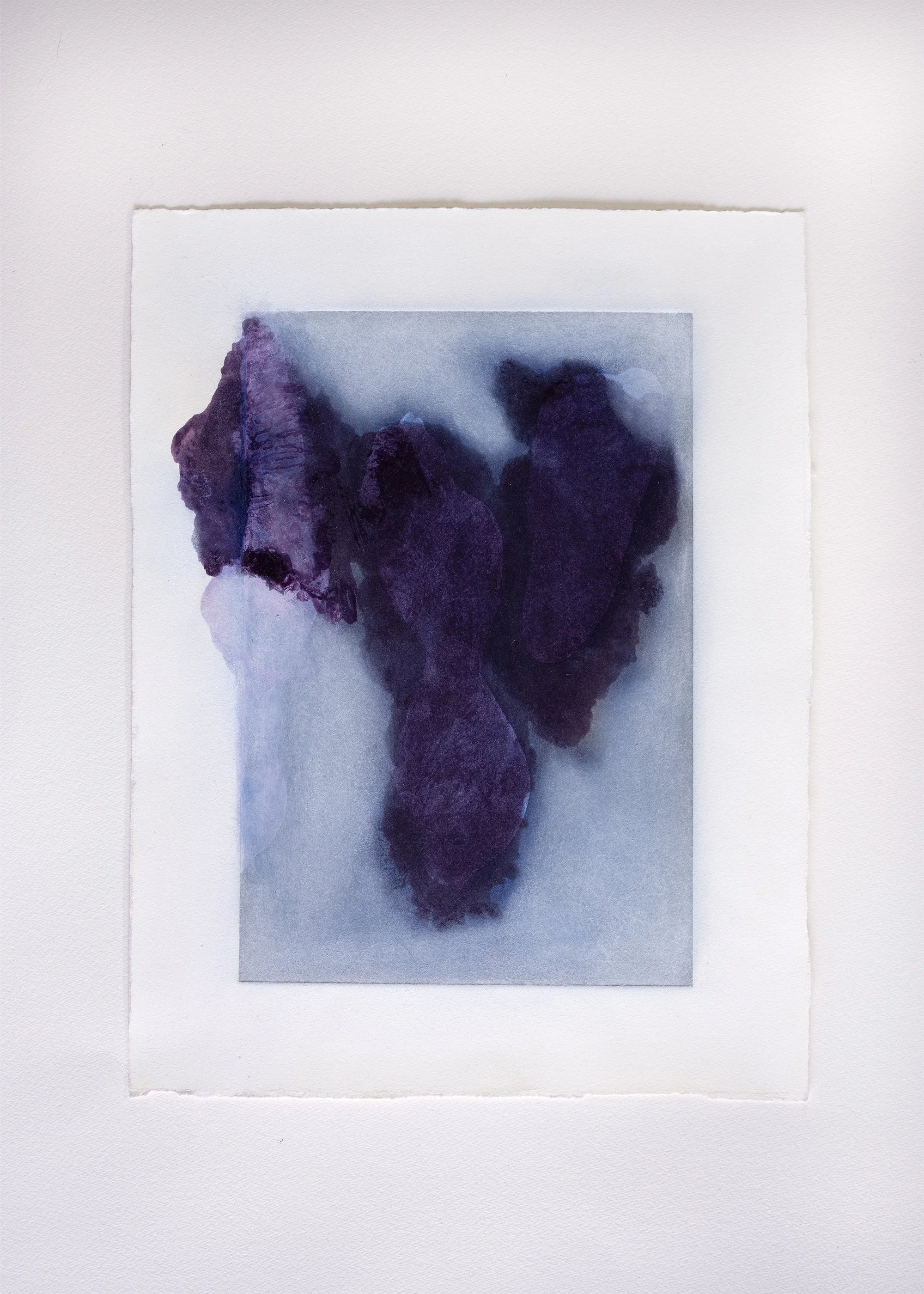 L'écume du silence, 2026 Peinture à l’huile, pigments, encre, cire et aquatinte sur papier Hahnemühle 30x39 cm
