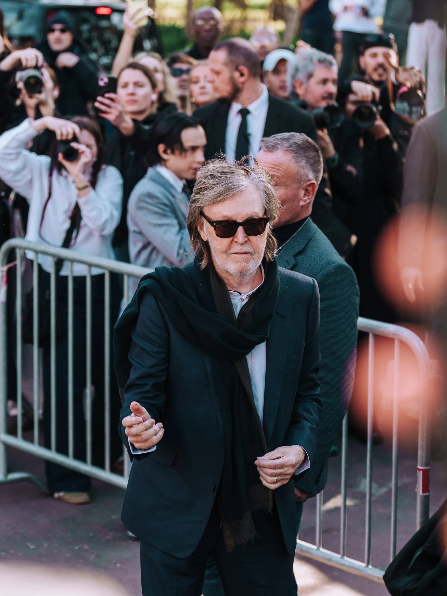 Paul McCartney arriving at Stella McCartney Fall Winter 2026 Fashion Week photographed by Kyle C Photography