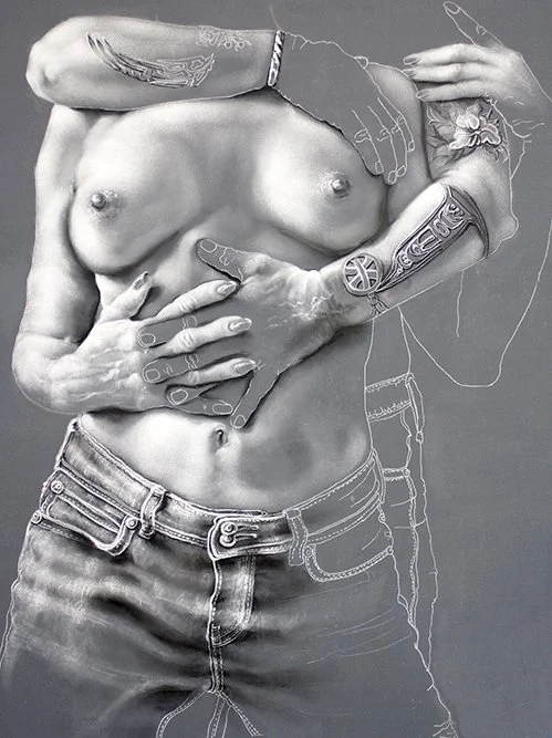 Passionate nude female pastels by Pamela Frankel Fiedler.  www.frankelfiedler.com