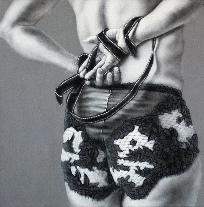 Seductive women oil paintings, Without Limit, by Pamela Frankel Fiedler.  www.frankelfiedler.com