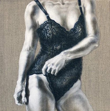 Fine female oil paintings on linen, Tease, by Pamela Frankel Fiedler.  www.frankelfiedler.com