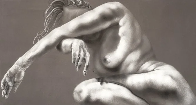 Nude female pastel paintings, Repose in High Key, by Pamela Frankel Fiedler.  www.frankelfiedler.com